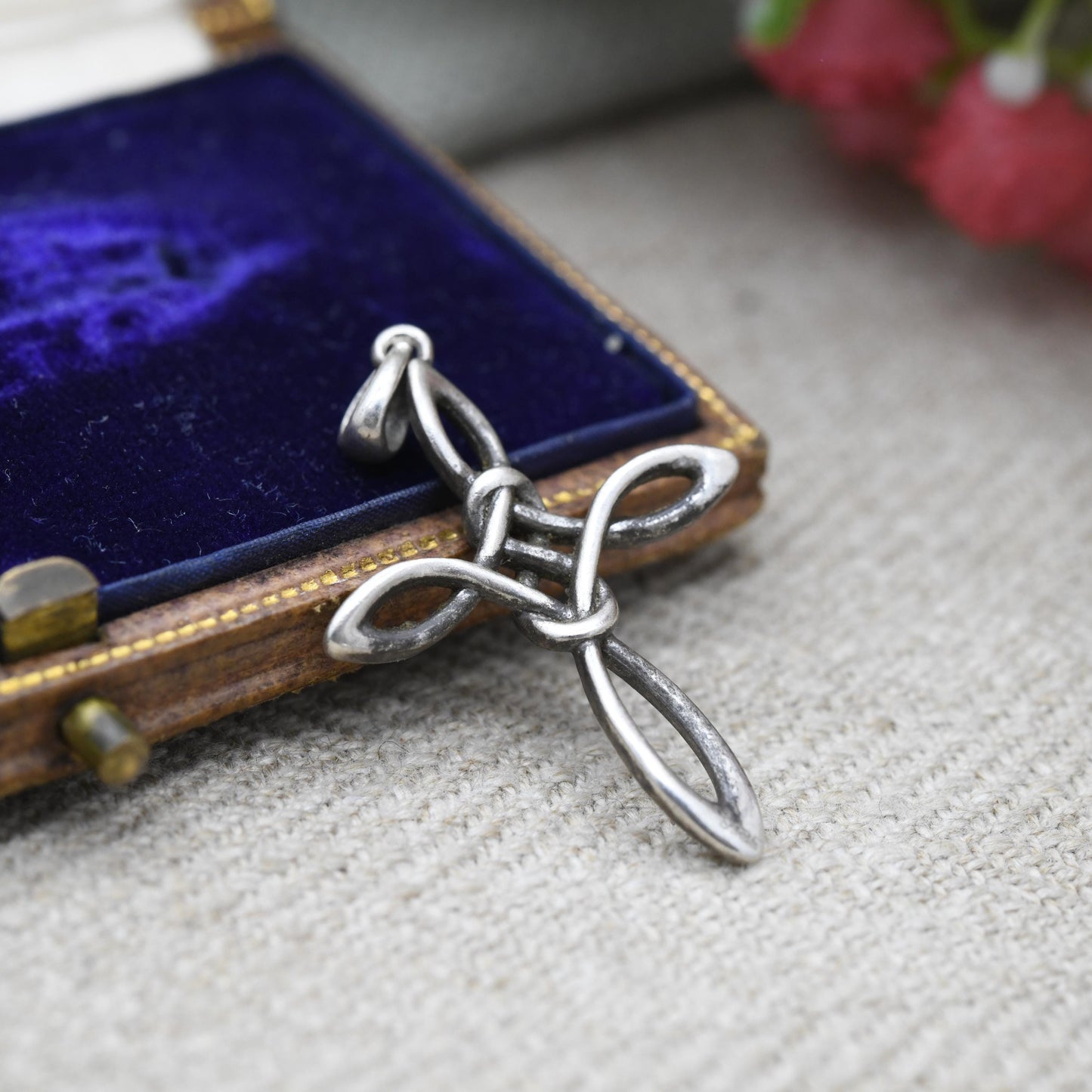 Vintage Sterling Silver Celtic Cross Pendant - Openwork Design | Gift for Baptism Christening Christian