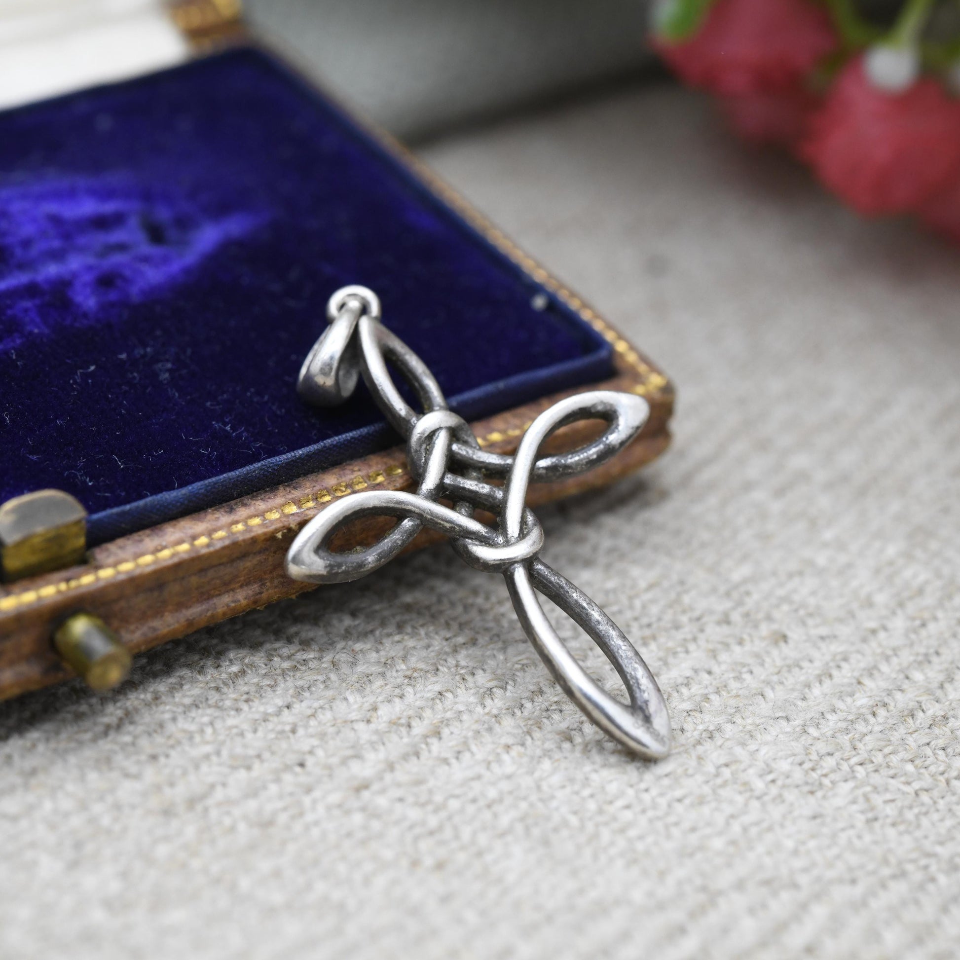 Vintage Sterling Silver Celtic Cross Pendant - Openwork Design | Gift for Baptism Christening Christian