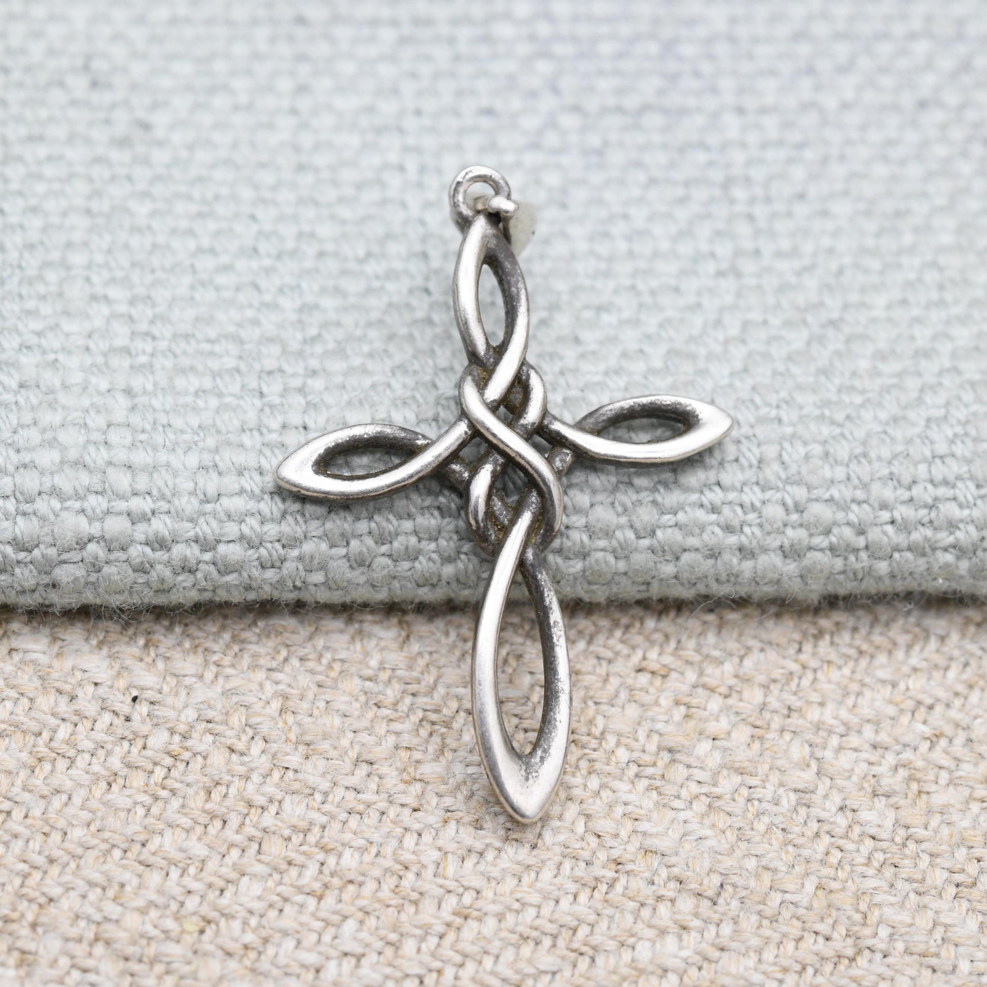 Vintage Sterling Silver Celtic Cross Pendant - Openwork Design | Gift for Baptism Christening Christian