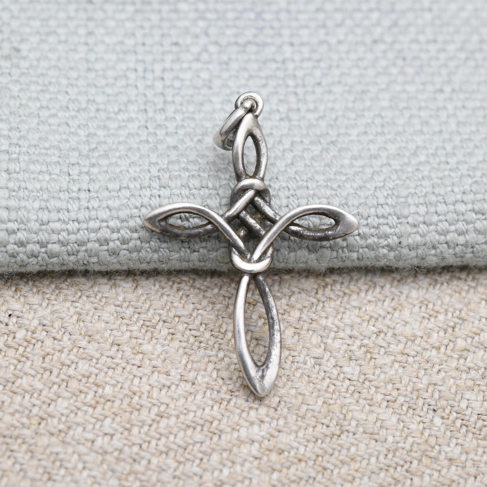 Vintage Sterling Silver Celtic Cross Pendant - Openwork Design | Gift for Baptism Christening Christian