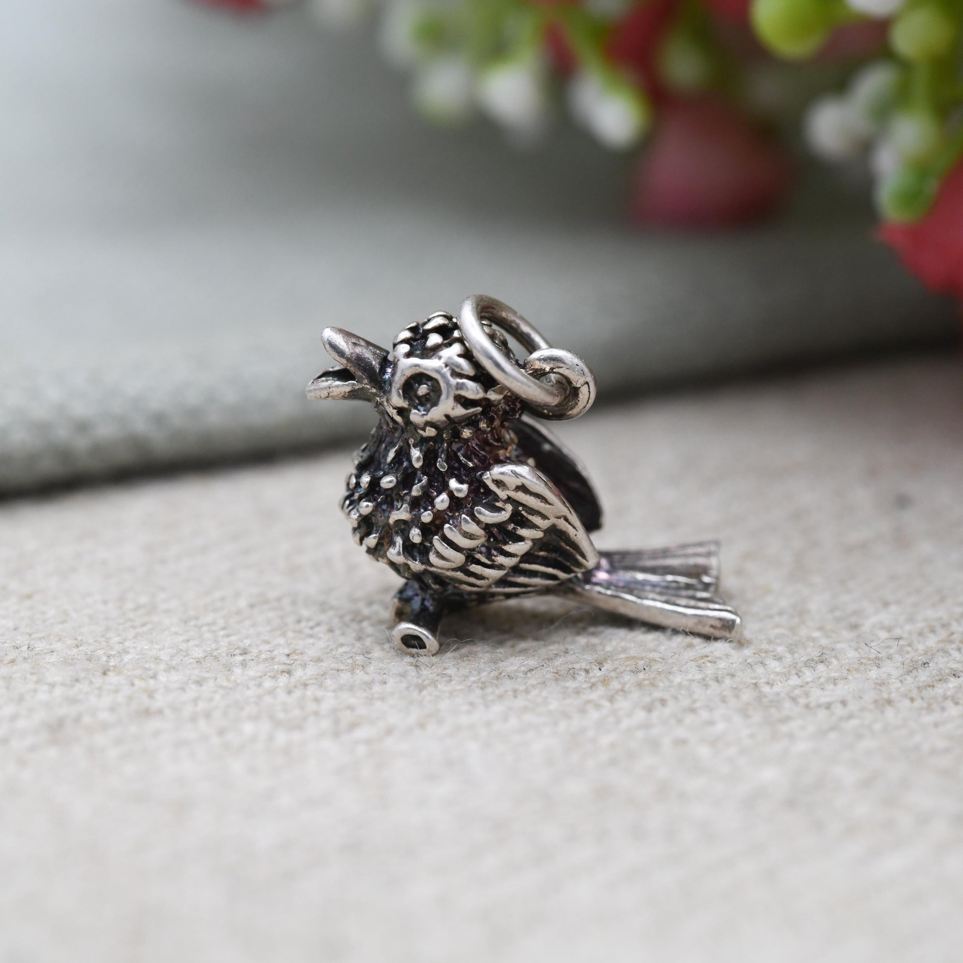 Vintage Sterling Silver Bird Charm Pendant - Song Bird | Gift for Charm Bracelet