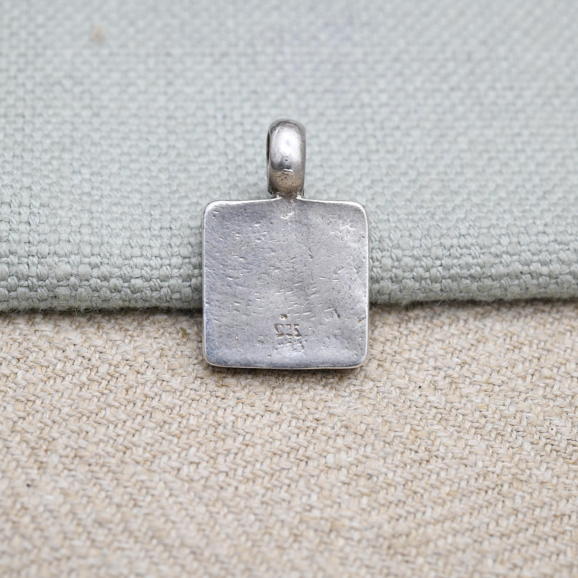 Vintage Sterling Silver Abstract Symbol Pendant - American | Mexico | Mid-Century | Minimalist Ring | Chunky Necklace Stack Charm