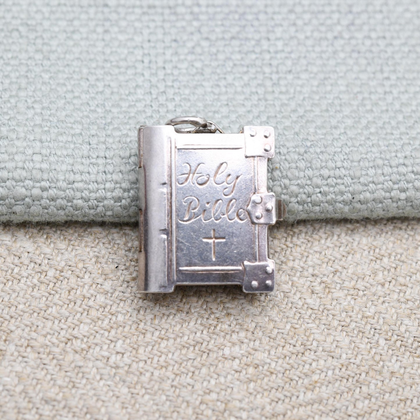 Vintage Sterling Silver Bible Opening Charm Pendant - The Lord's Prayer | Religion | Book | Gift for Charm Bracelet Necklace Stack
