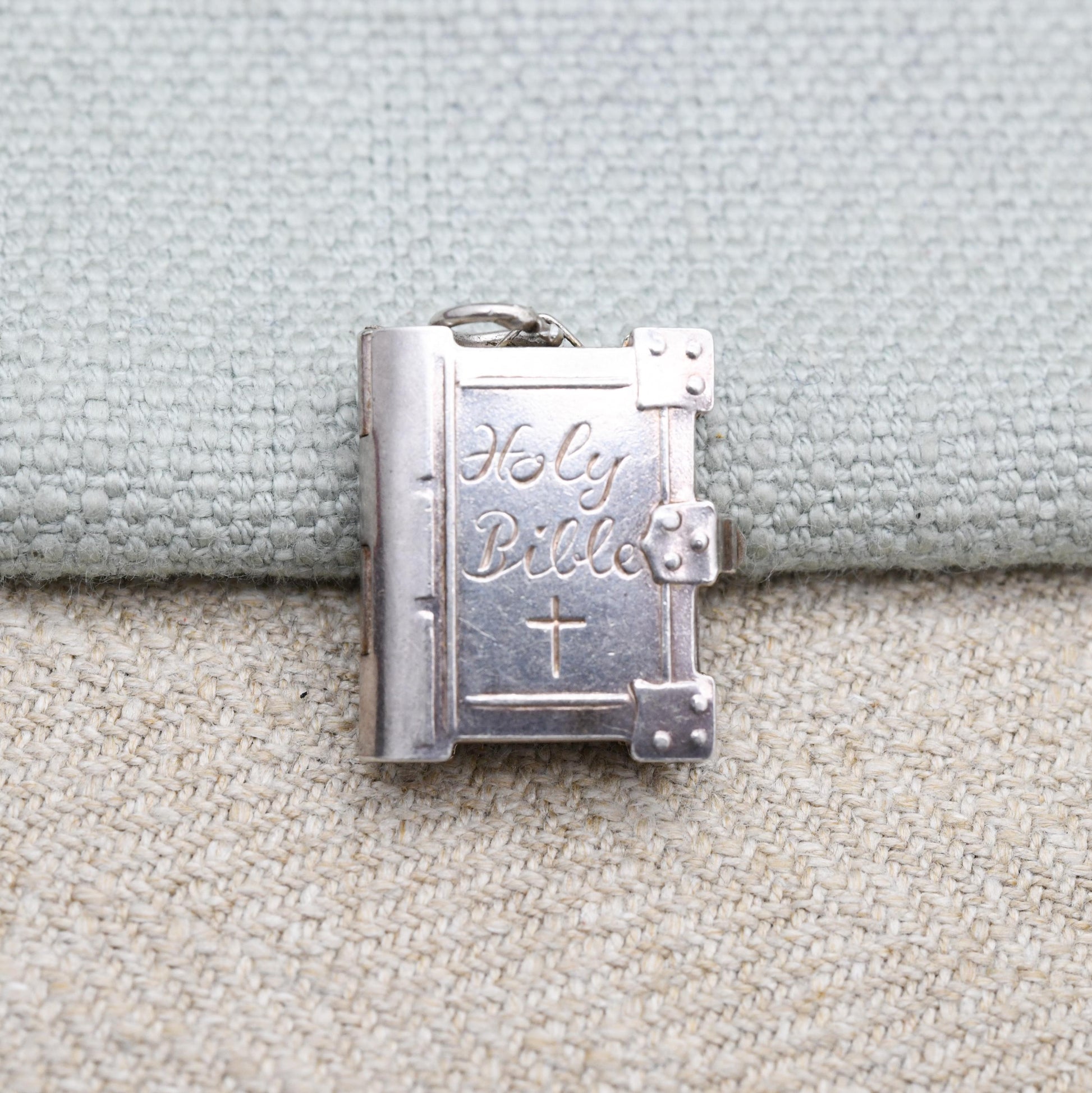 Vintage Sterling Silver Bible Opening Charm Pendant - The Lord's Prayer | Religion | Book | Gift for Charm Bracelet Necklace Stack