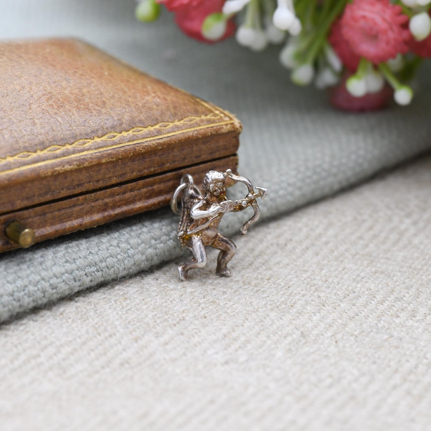 Vintage Silver Cherub Charm Pendant - Baby Angel | Love | Cupid Valentine's Gift for Charm Bracelet