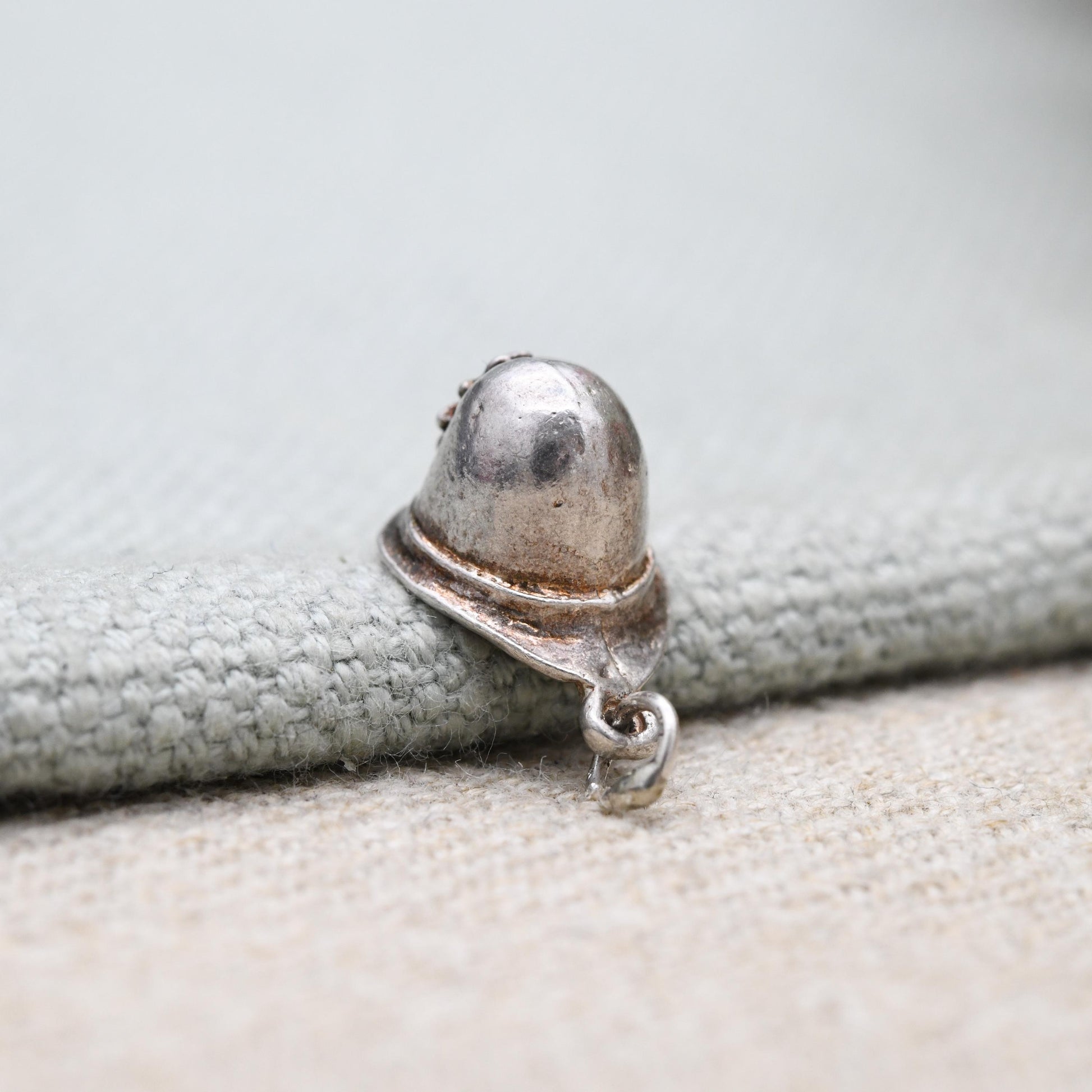 Vintage Sterling Silver Firefighters Helmet Charm Pendant - Fireman | Police Officer Hat | Gift for Charm Bracelet