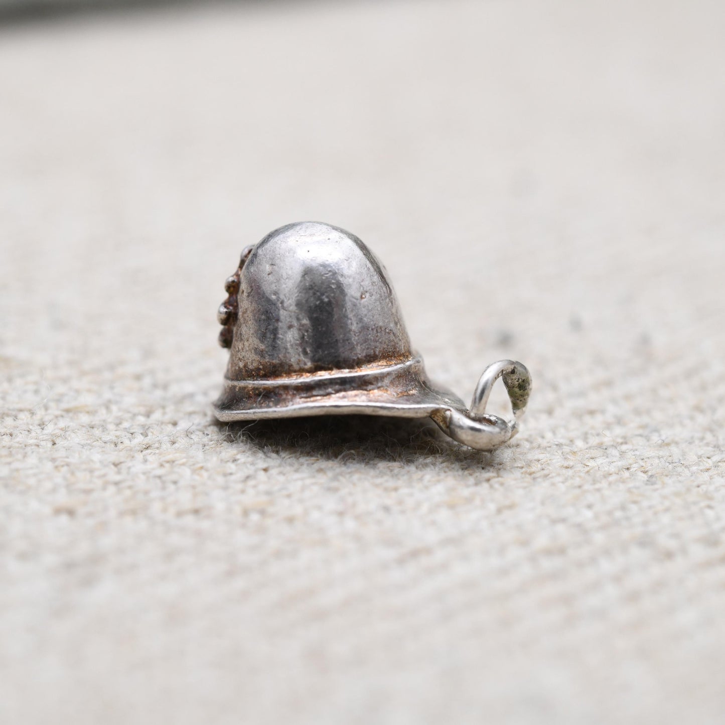 Vintage Sterling Silver Firefighters Helmet Charm Pendant - Fireman | Police Officer Hat | Gift for Charm Bracelet