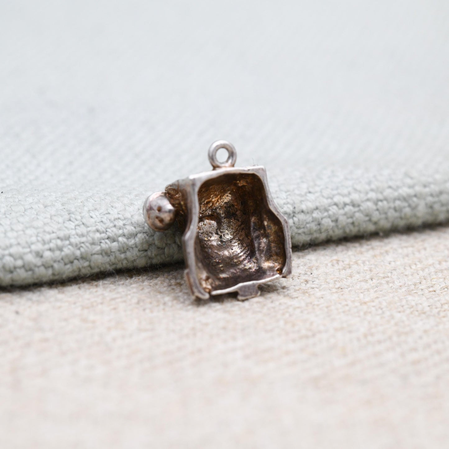 Vintage Sterling Silver Old Style Telephone Charm Pendant - Bakelite Style Phone | Landline | Gift for Charm Bracelet