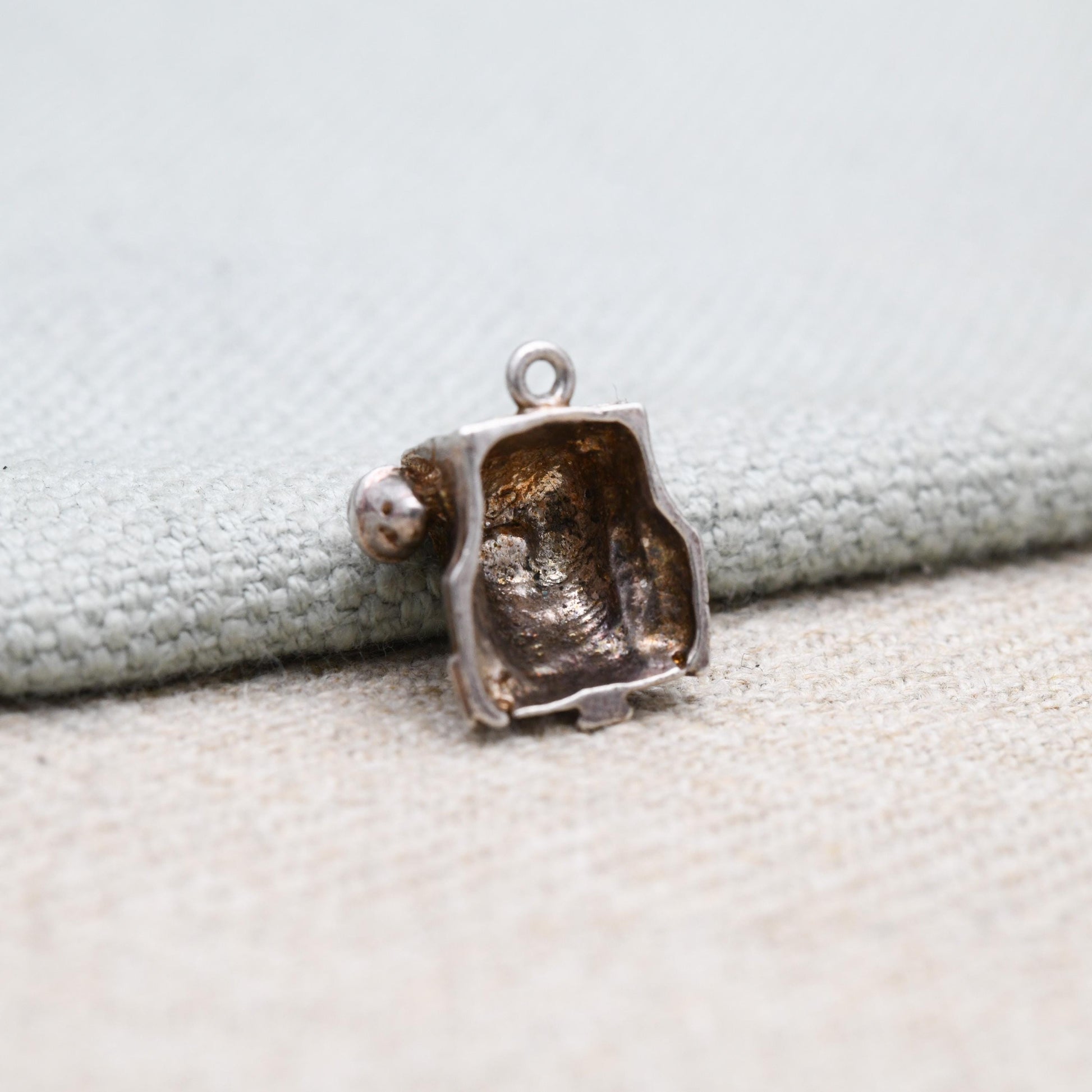 Vintage Sterling Silver Old Style Telephone Charm Pendant - Bakelite Style Phone | Landline | Gift for Charm Bracelet