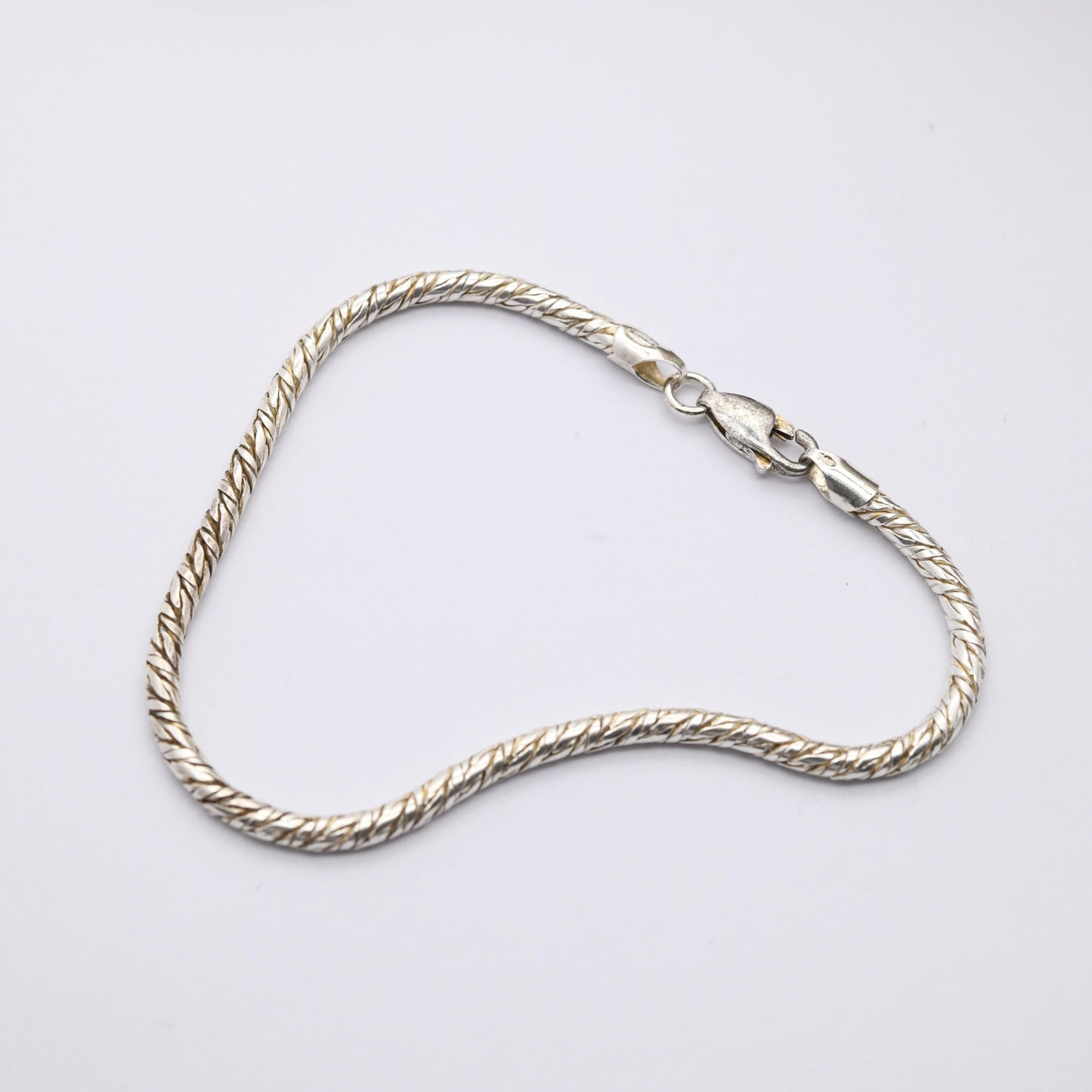 Vintage Sterling Silver Rope Link Bracelet - Unisex | Gift
