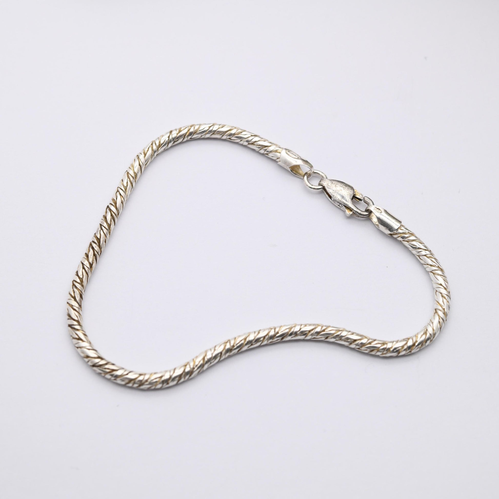 Vintage Sterling Silver Rope Link Bracelet - Unisex | Gift