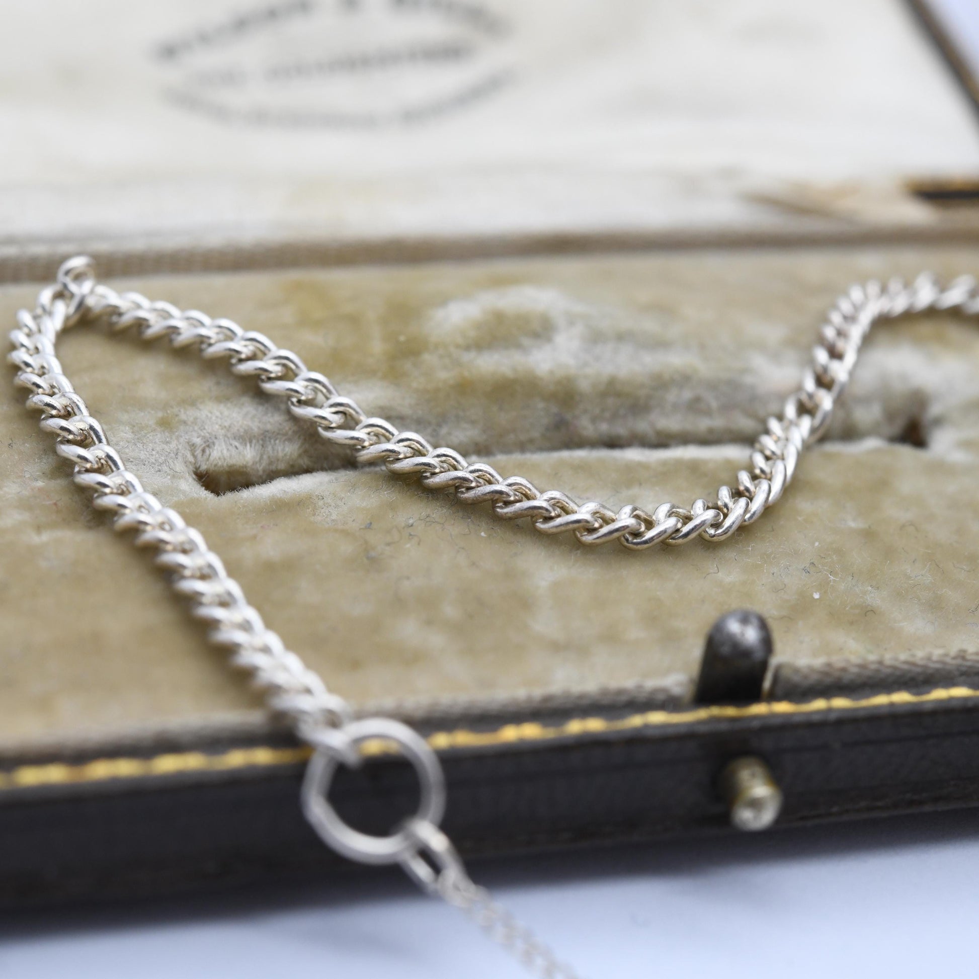Vintage Sterling Silver Heart Padlock Clasp Chain Bracelet - Small Curb Links with Safety Chain