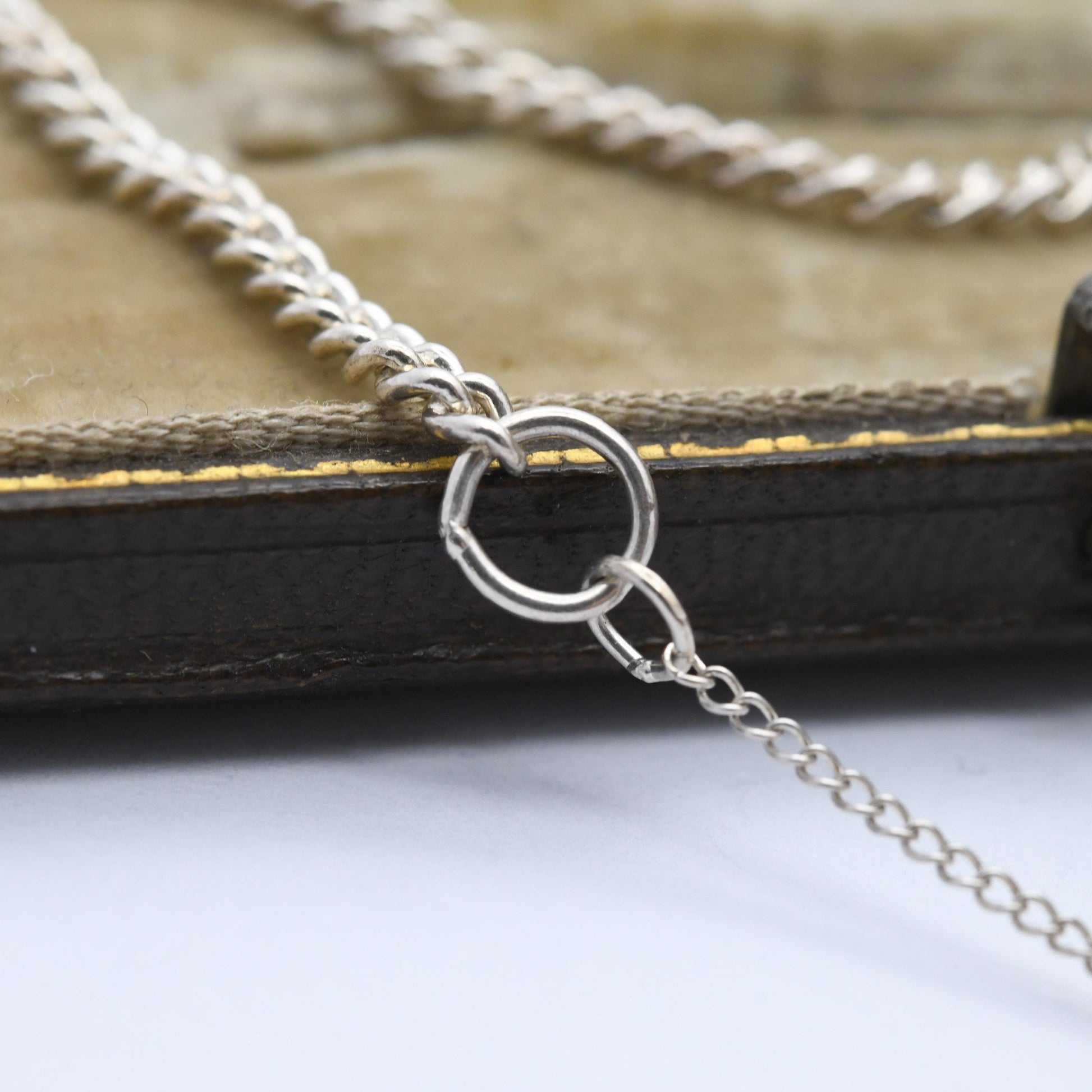Vintage Sterling Silver Heart Padlock Clasp Chain Bracelet - Small Curb Links with Safety Chain