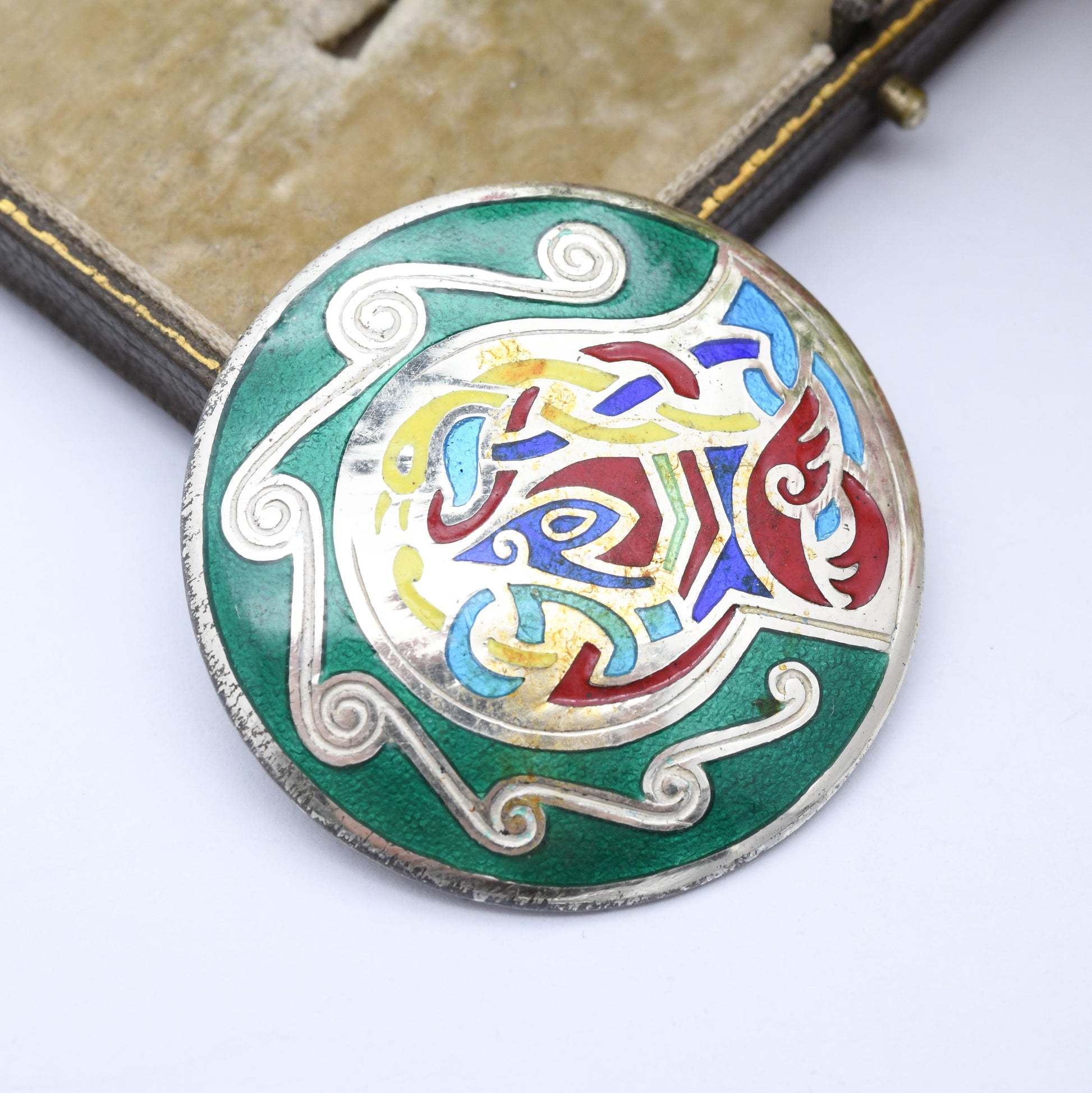 Vintage Irish Sterling Silver Brooch Tara Ware Book of Kells 1963 - Bright Colourful Enamel | Signed Designer Jewellery | Dublin Hallmarks