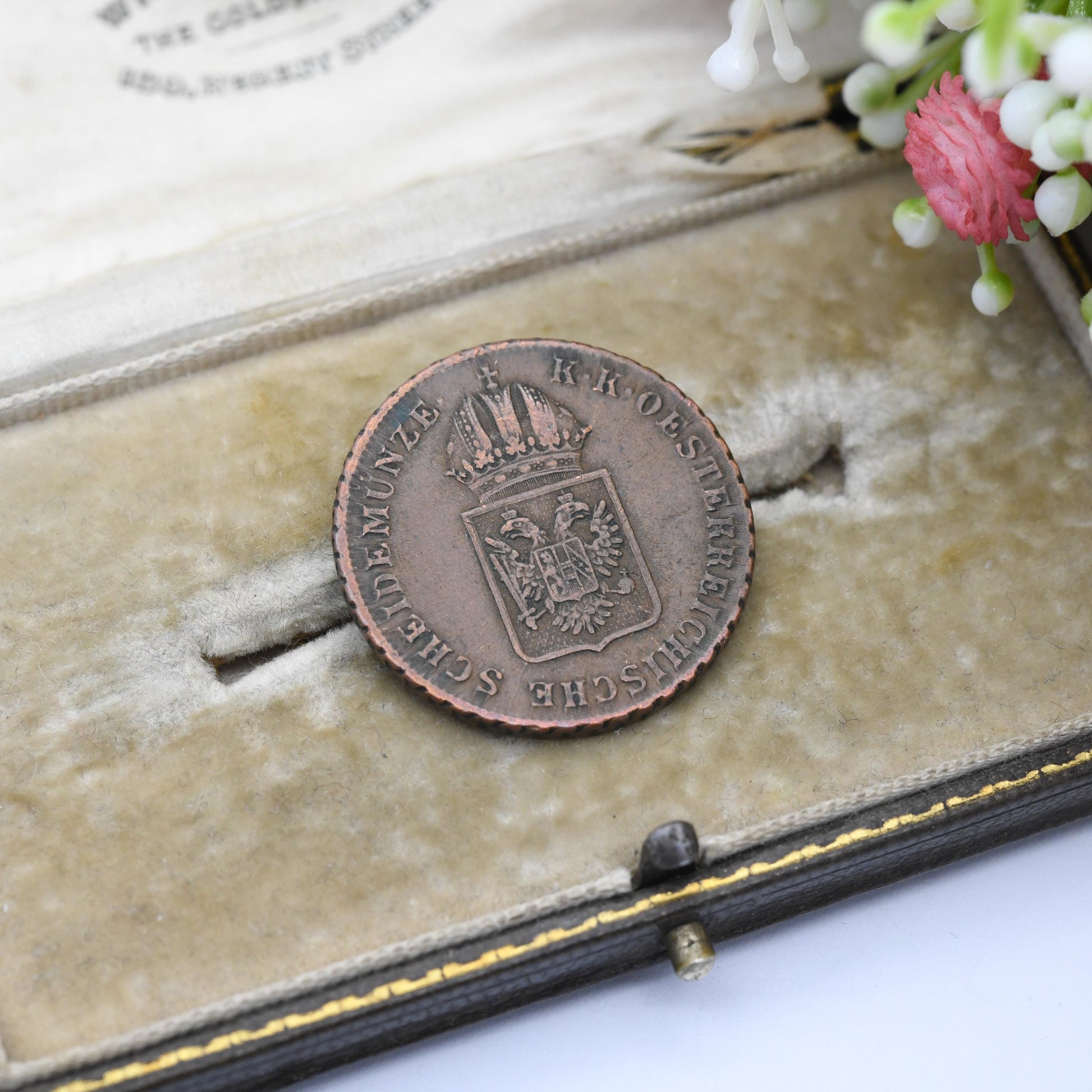 Antique 1816 1 Kreuzer Copper Coin - Austrian Gulden