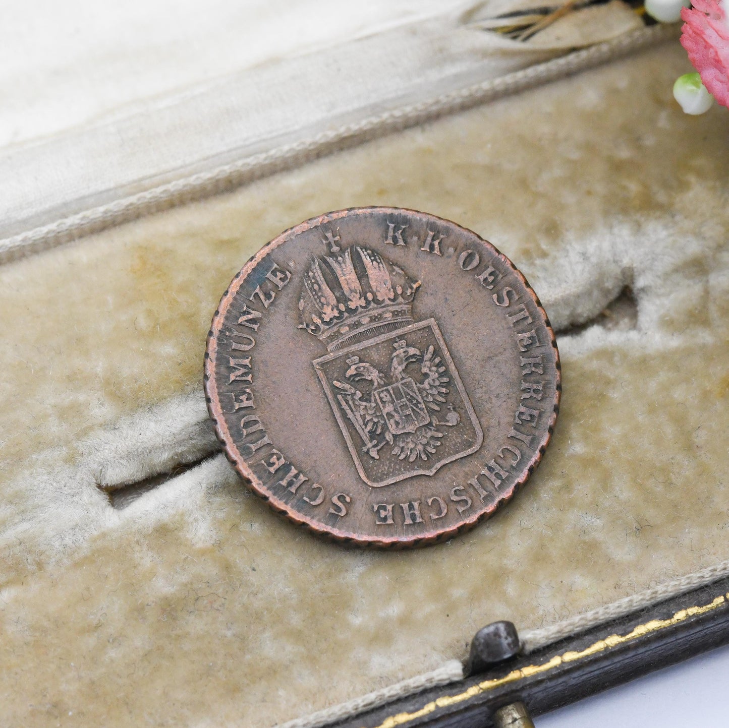 Antique 1816 1 Kreuzer Copper Coin - Austrian Gulden