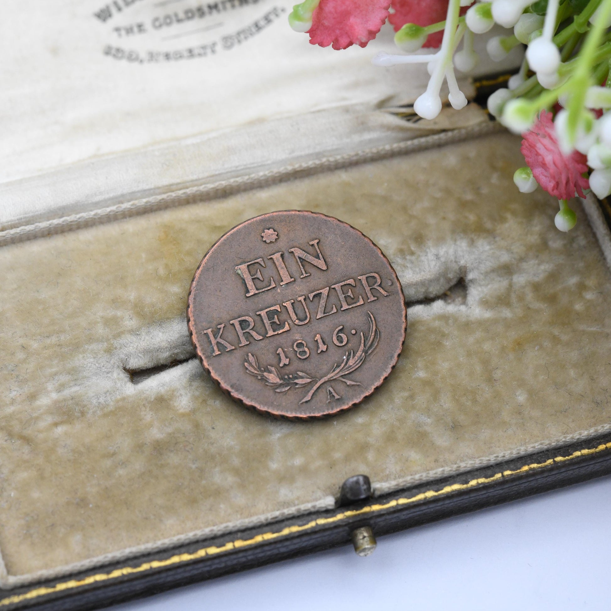 Antique 1816 1 Kreuzer Copper Coin - Austrian Gulden