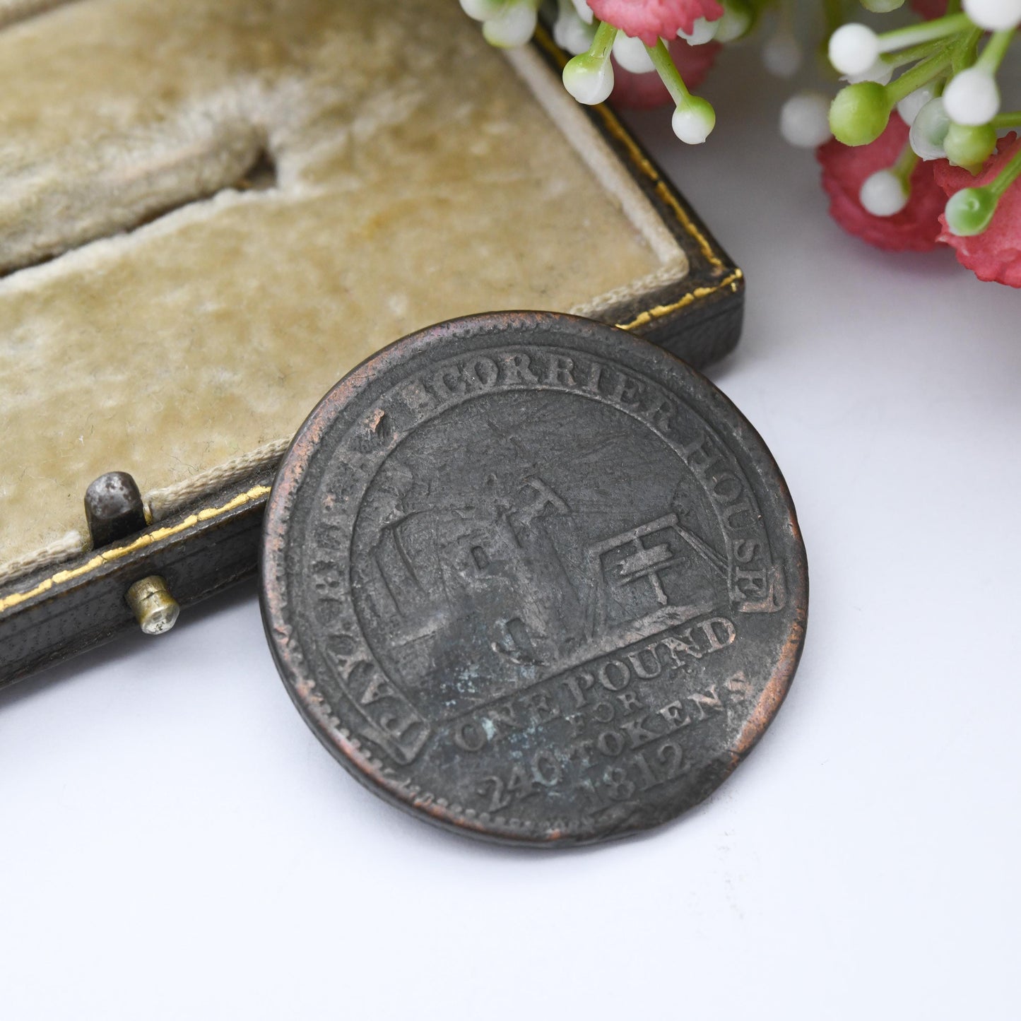 Antique 1812 Scorrier House Copper Coin Provincial Token - Cornish Penny Georgian Merchant Coinage | John Williams Emergency Money