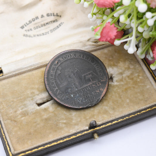 Antique 1812 Scorrier House Copper Coin Provincial Token - Cornish Penny Georgian Merchant Coinage | John Williams Emergency Money