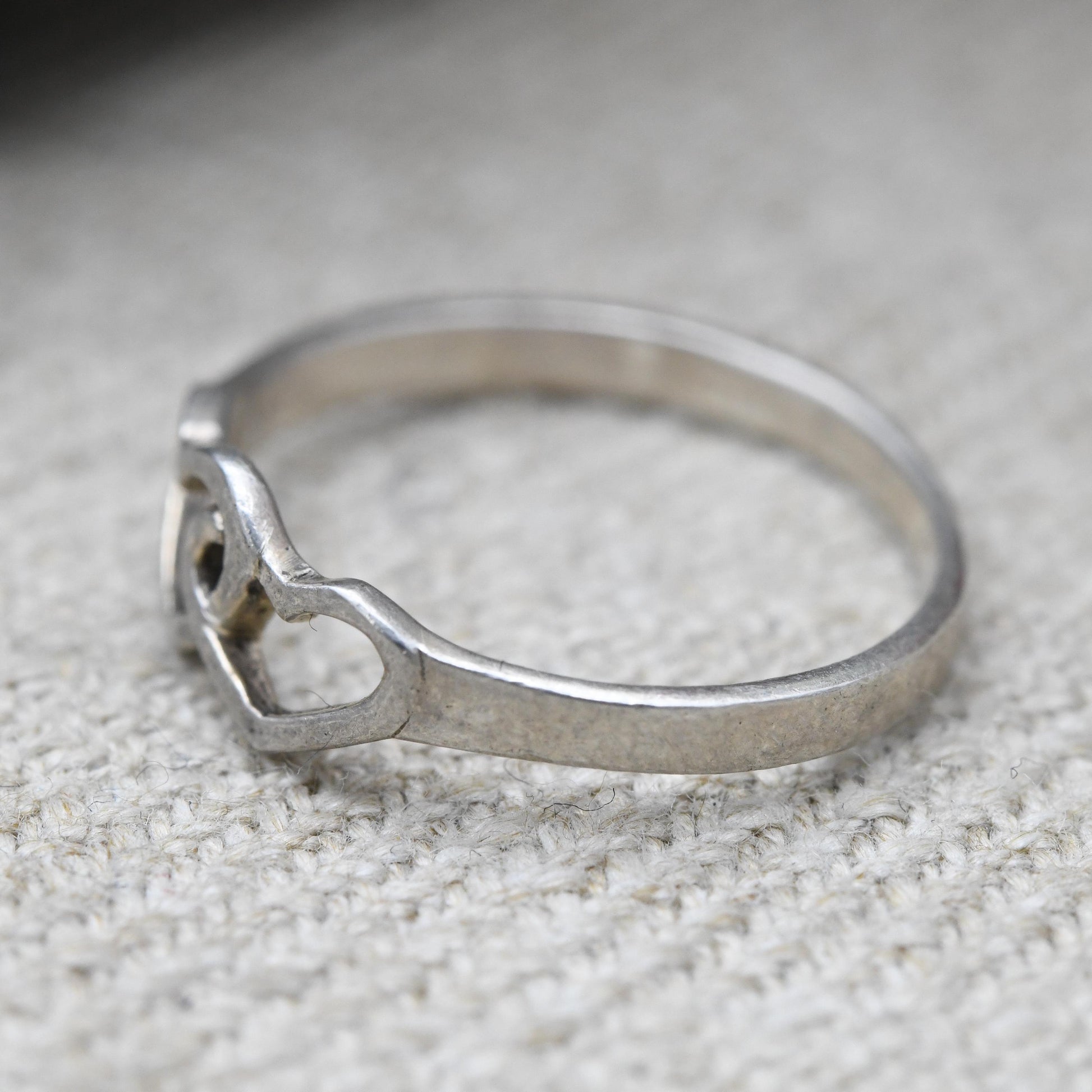 Vintage Sterling Silver Heart Ring - Two Linked Love Hearts | Friendship | Love | Gift | UK Size - K 1/2 | US Size - 5 1/2