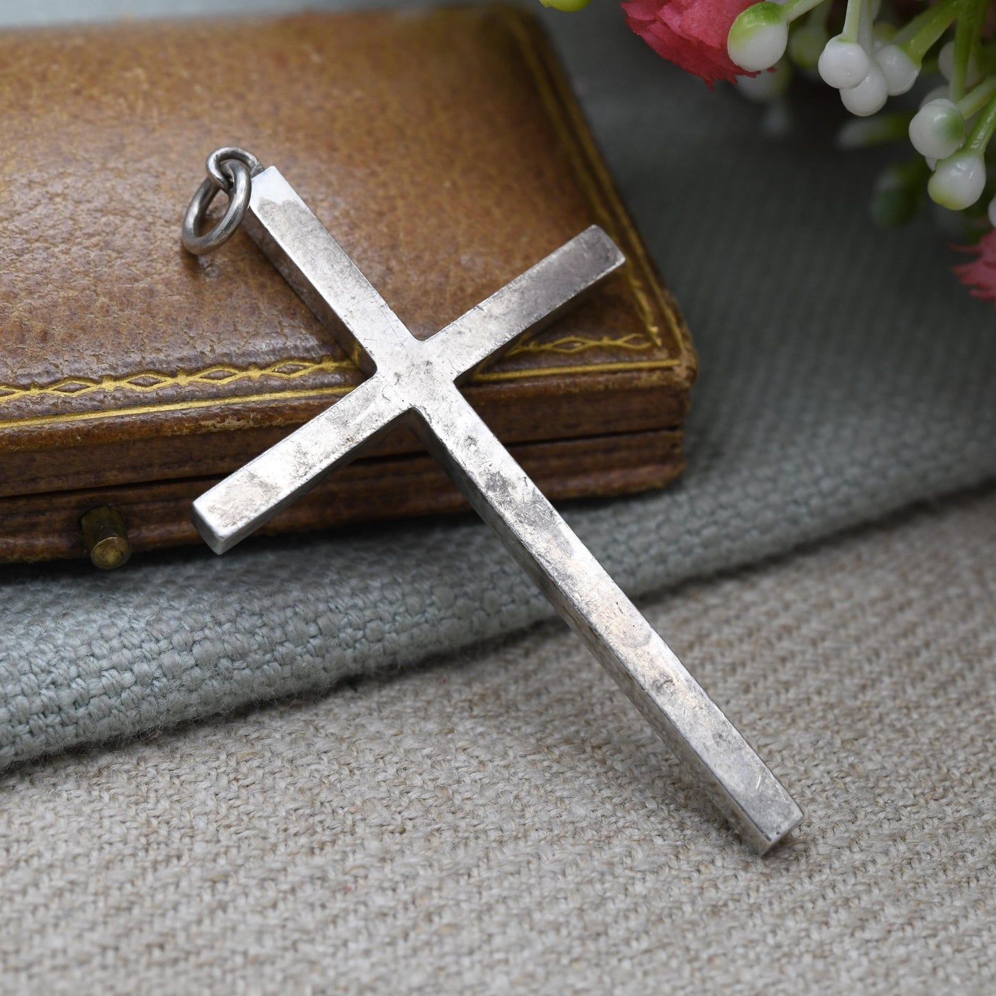 Vintage Sterling Silver Cross Pendant - Large True Vintage Gift | Christian Necklace