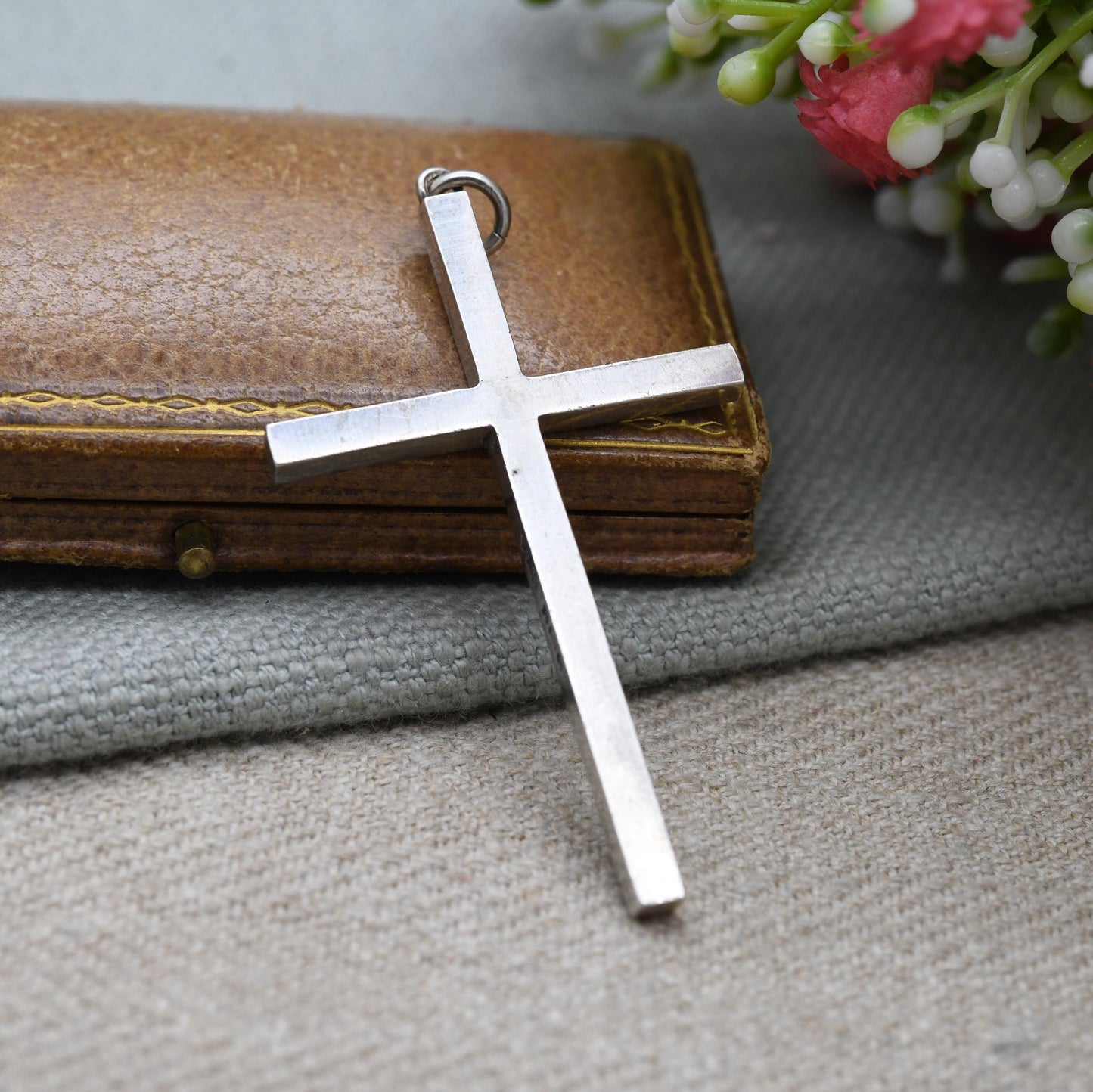 Vintage Sterling Silver Cross Pendant - Large True Vintage Gift | Christian Necklace