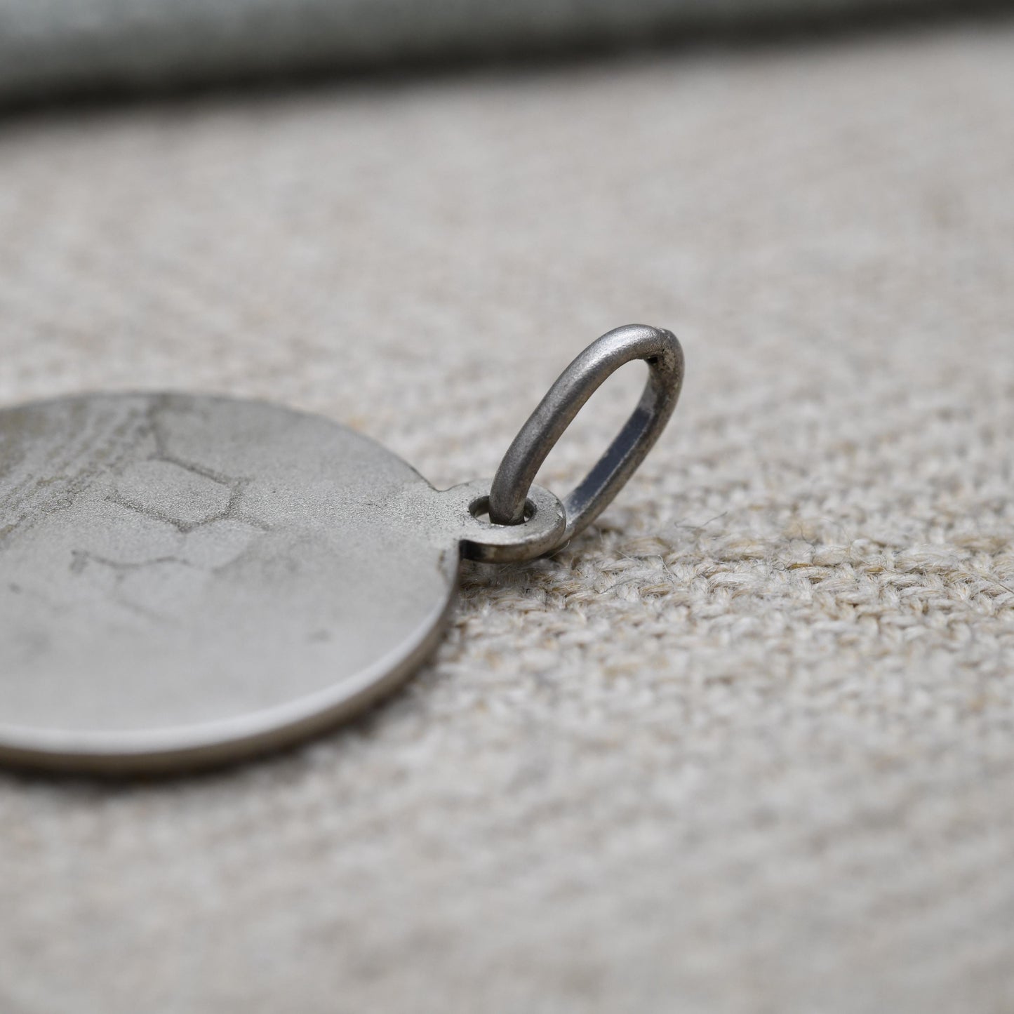 Vintage Sterling Silver St. Christopher Pendant - Embossed Relief | Circle | Saint of Travelling | Religious Jewellery