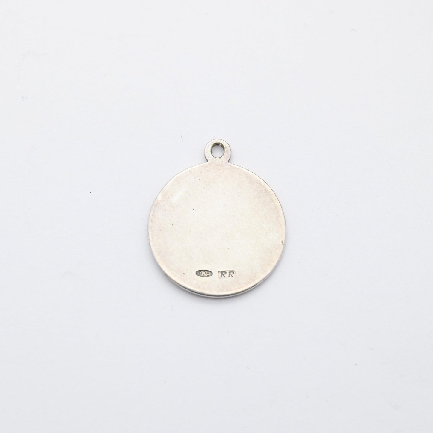 Vintage Sterling Silver St. Christopher Pendant - Embossed Relief | Circle | Saint of Travelling | Religious | Gift for Pendant Necklace
