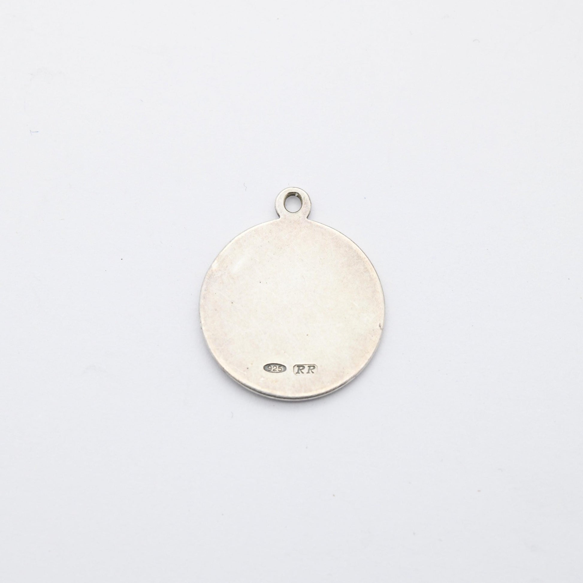 Vintage Sterling Silver St. Christopher Pendant - Embossed Relief | Circle | Saint of Travelling | Religious | Gift for Pendant Necklace