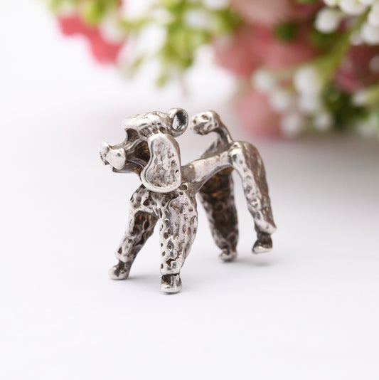 Vintage Sterling Silver Poodle Charm Pendant - | Dog Charm | Gift for Charm Bracelet