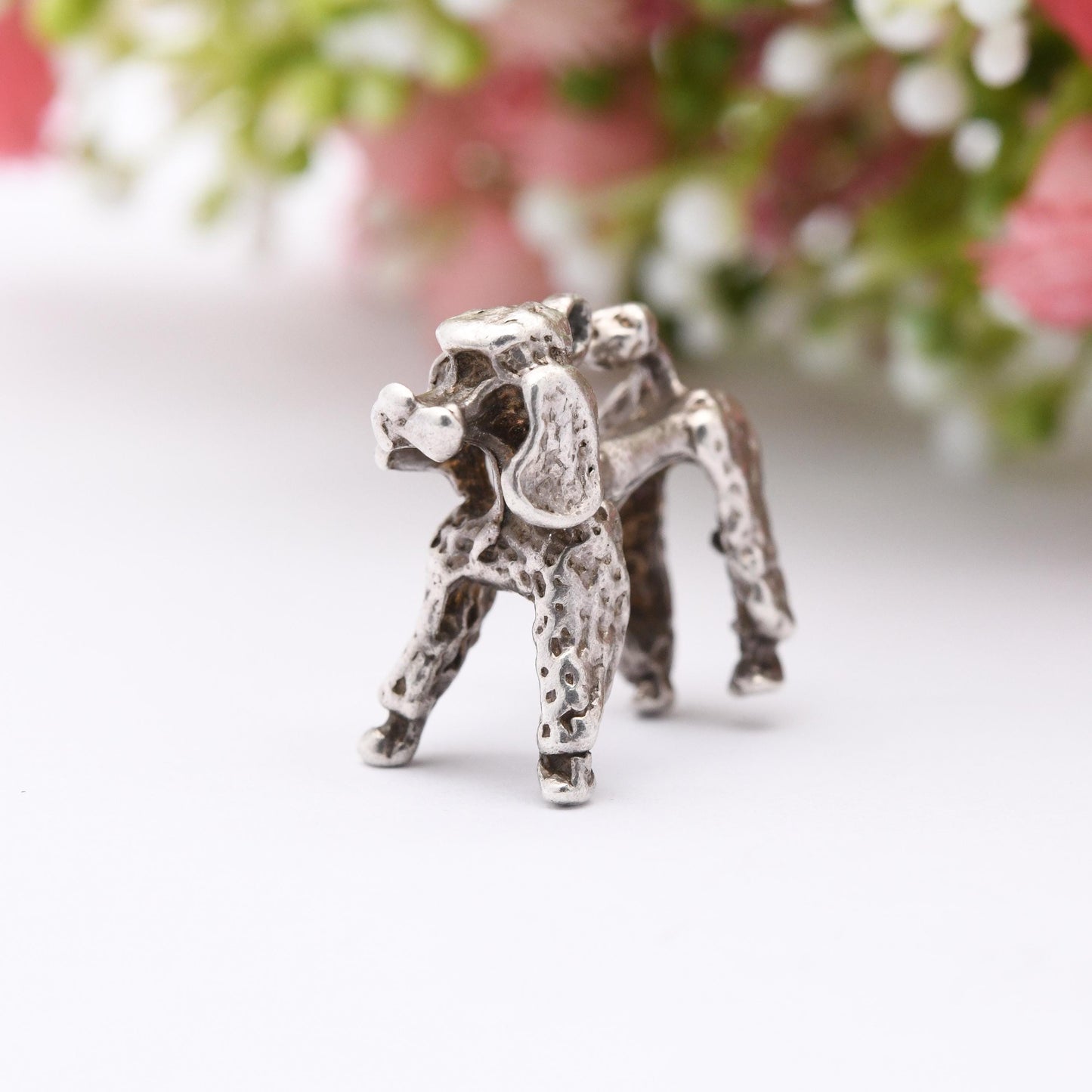 Vintage Sterling Silver Poodle Charm Pendant - | Dog Charm | Gift for Charm Bracelet