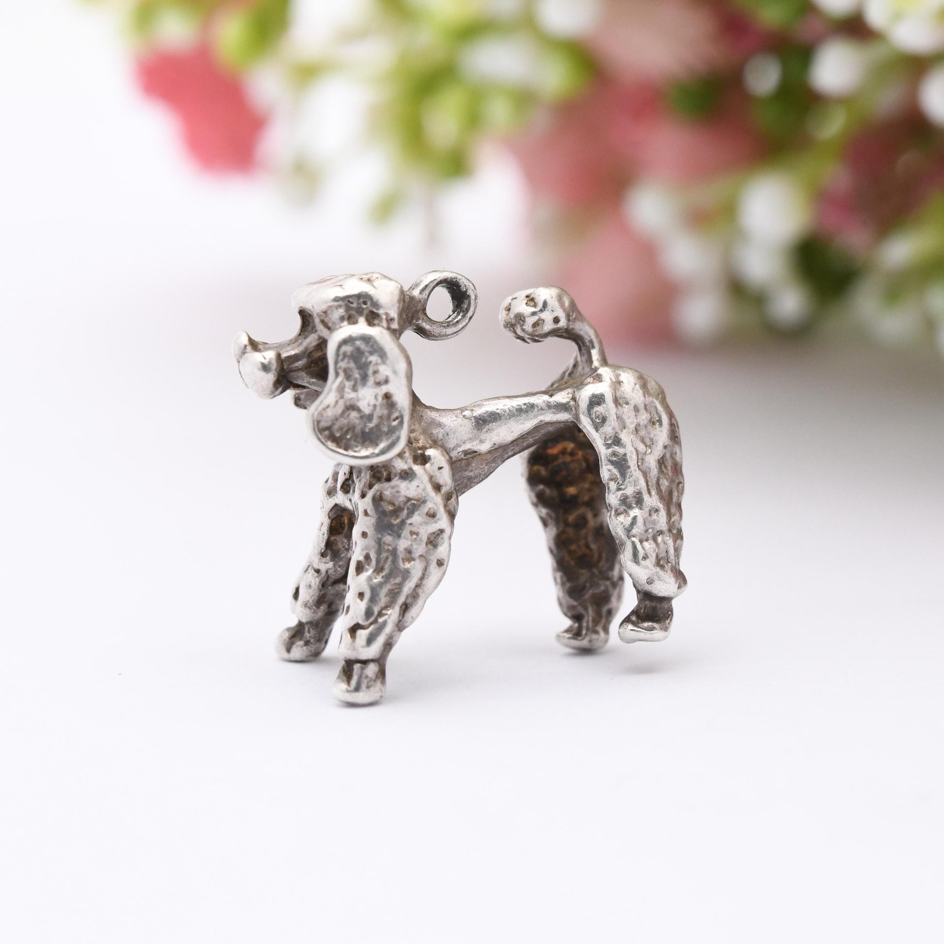 Vintage Sterling Silver Poodle Charm Pendant - | Dog Charm | Gift for Charm Bracelet