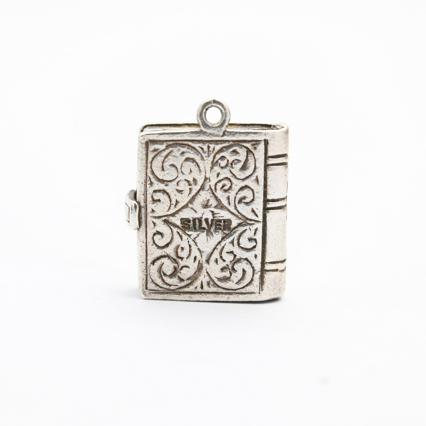 Vintage Sterling Silver Bible Charm Pendant - Religious Book | Gift for Charm Bracelet Necklace Stack