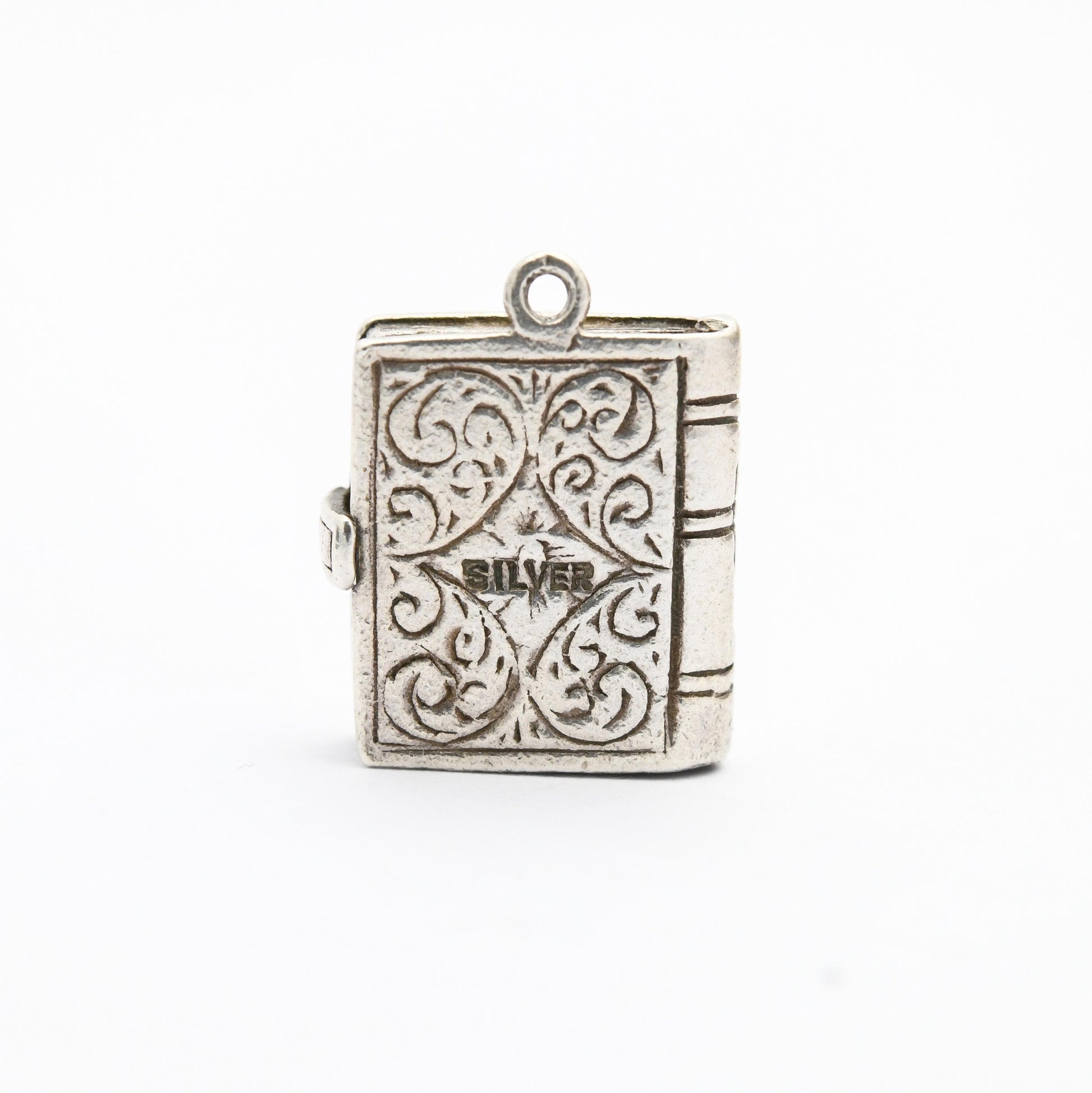 Vintage Sterling Silver Bible Charm Pendant - Religious Book | Gift for Charm Bracelet Necklace Stack