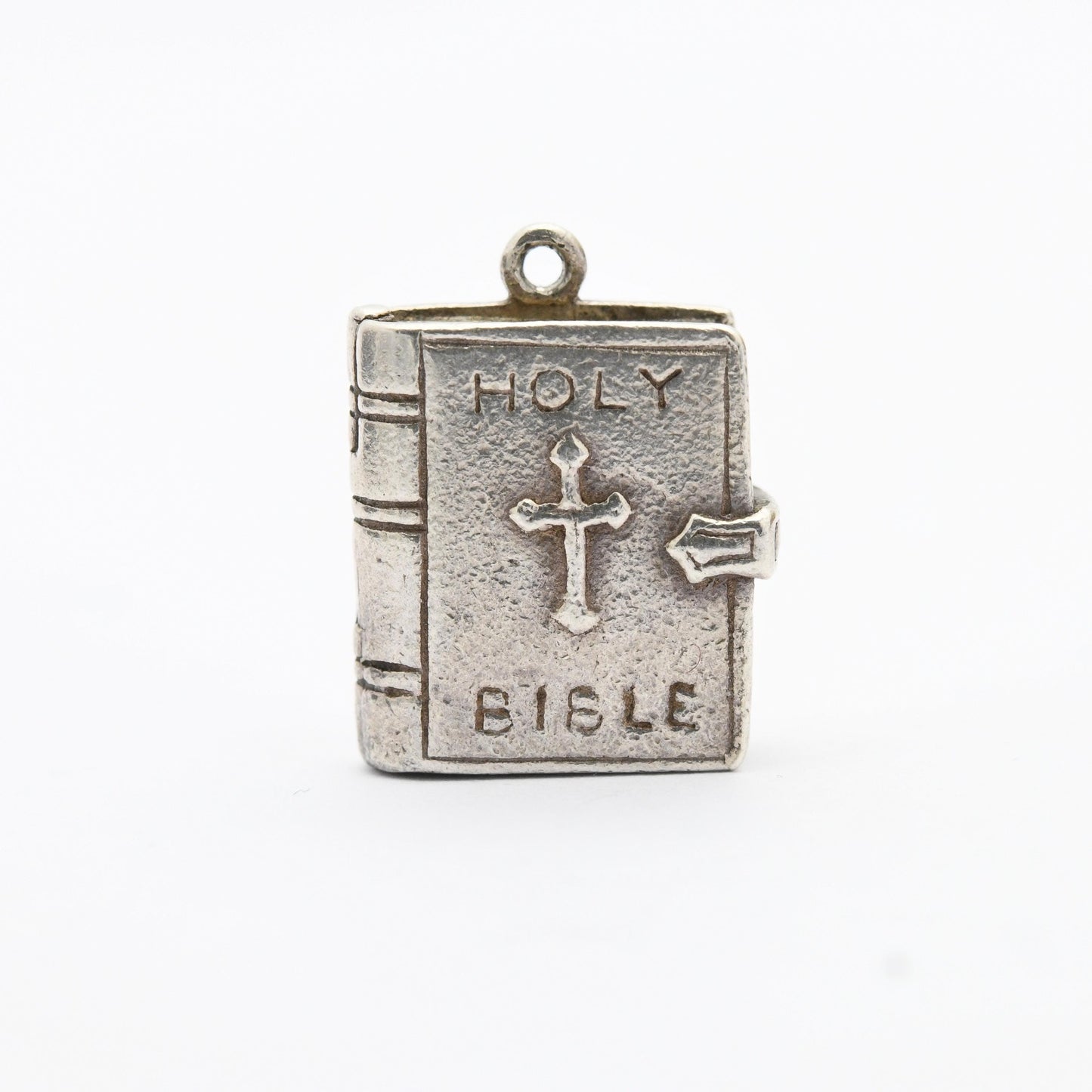 Vintage Sterling Silver Bible Charm Pendant - Religious Book | Gift for Charm Bracelet Necklace Stack