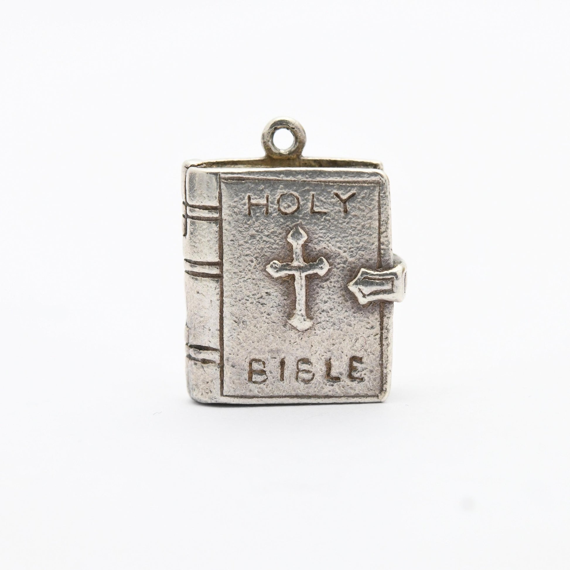 Vintage Sterling Silver Bible Charm Pendant - Religious Book | Gift for Charm Bracelet Necklace Stack