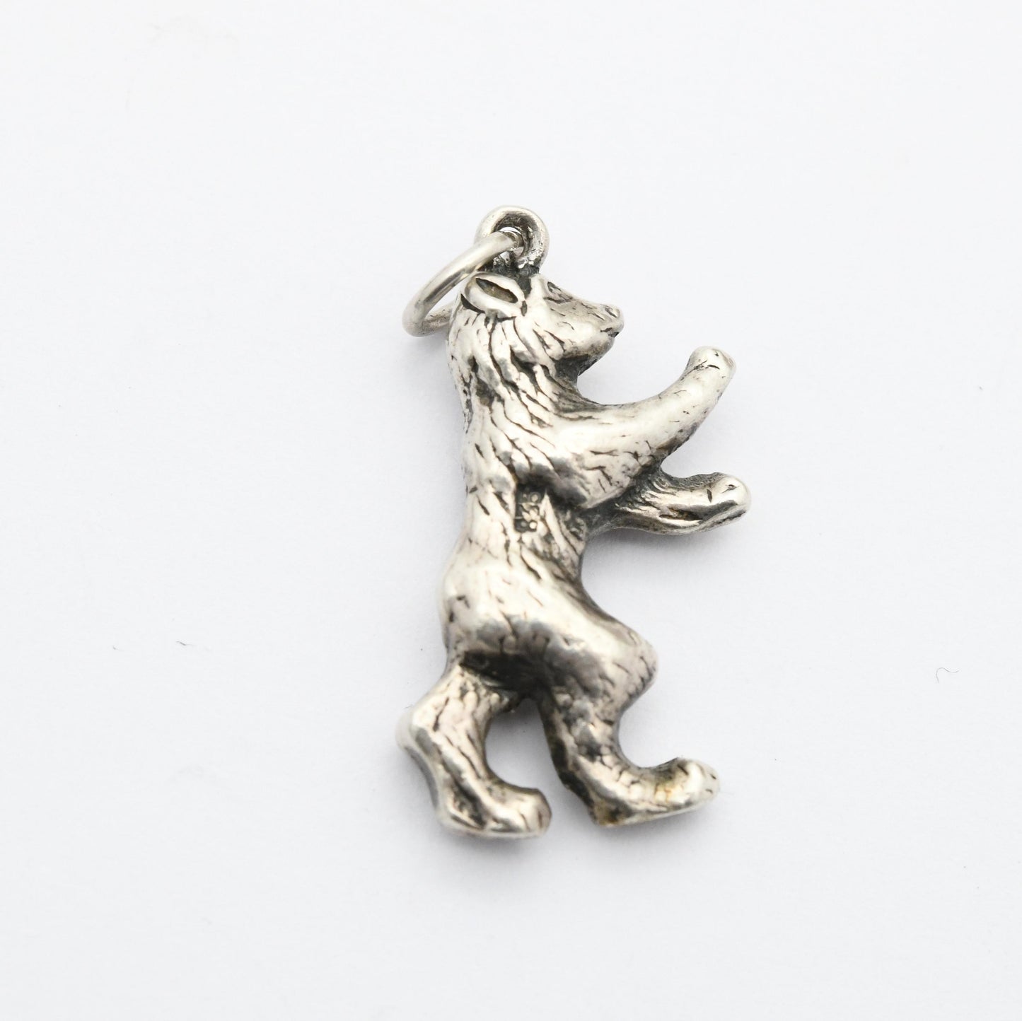 Vintage Sterling Silver Bear Charm Pendant - Cool Animal | Nature Lover Gift | European American Bear | Gift for Charm Bracelet