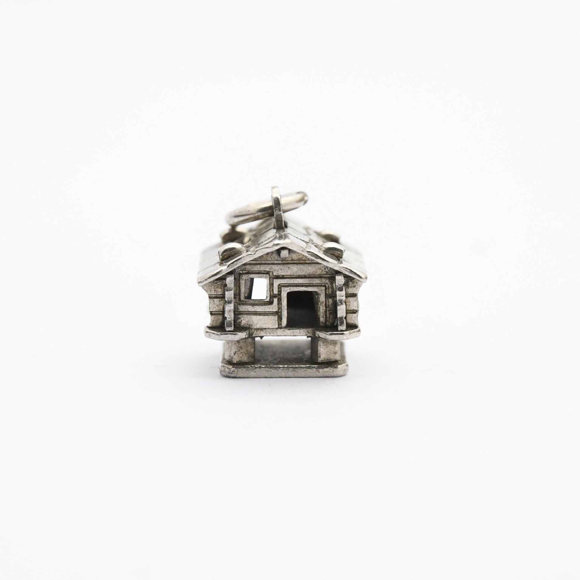 Vintage 800 Silver Swiss Chalet Charm Pendant - Alps | Skiing Chalet | German House | Stilts | Gift for Charm Bracelet