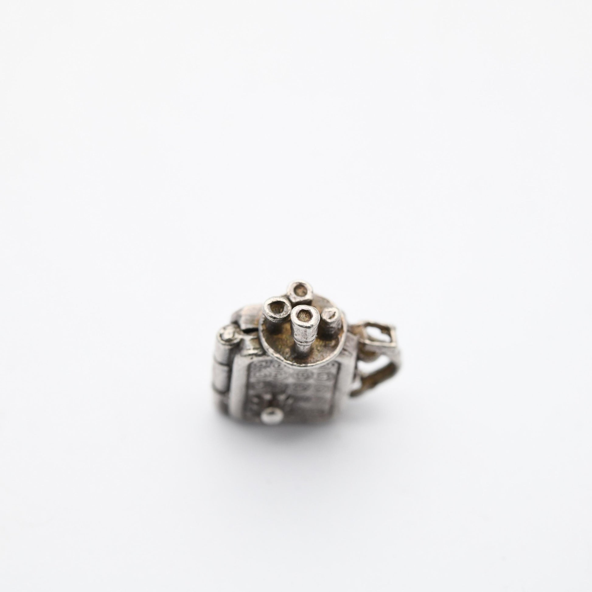 Vintage Silver Opening Film Camera Charm Pendant - Sunbathing Lady | Humorous Message | Gift for Charm Bracelet