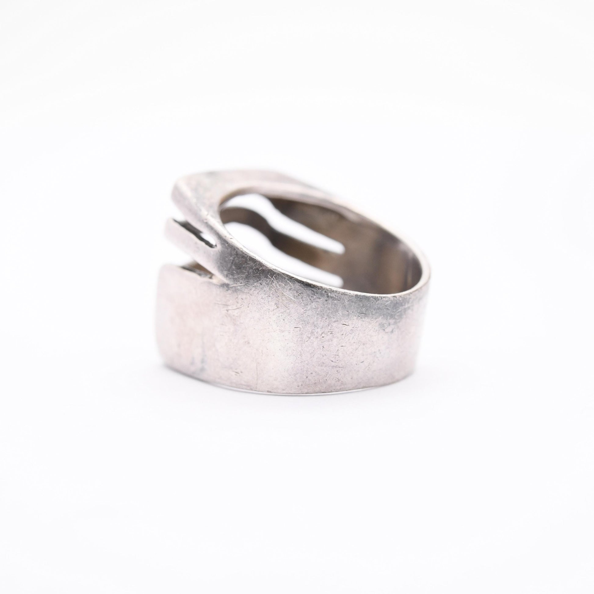 Vintage Sterling Silver Signet Ring - Chunky | Modernist Style | UK Size - N | US Size - 7