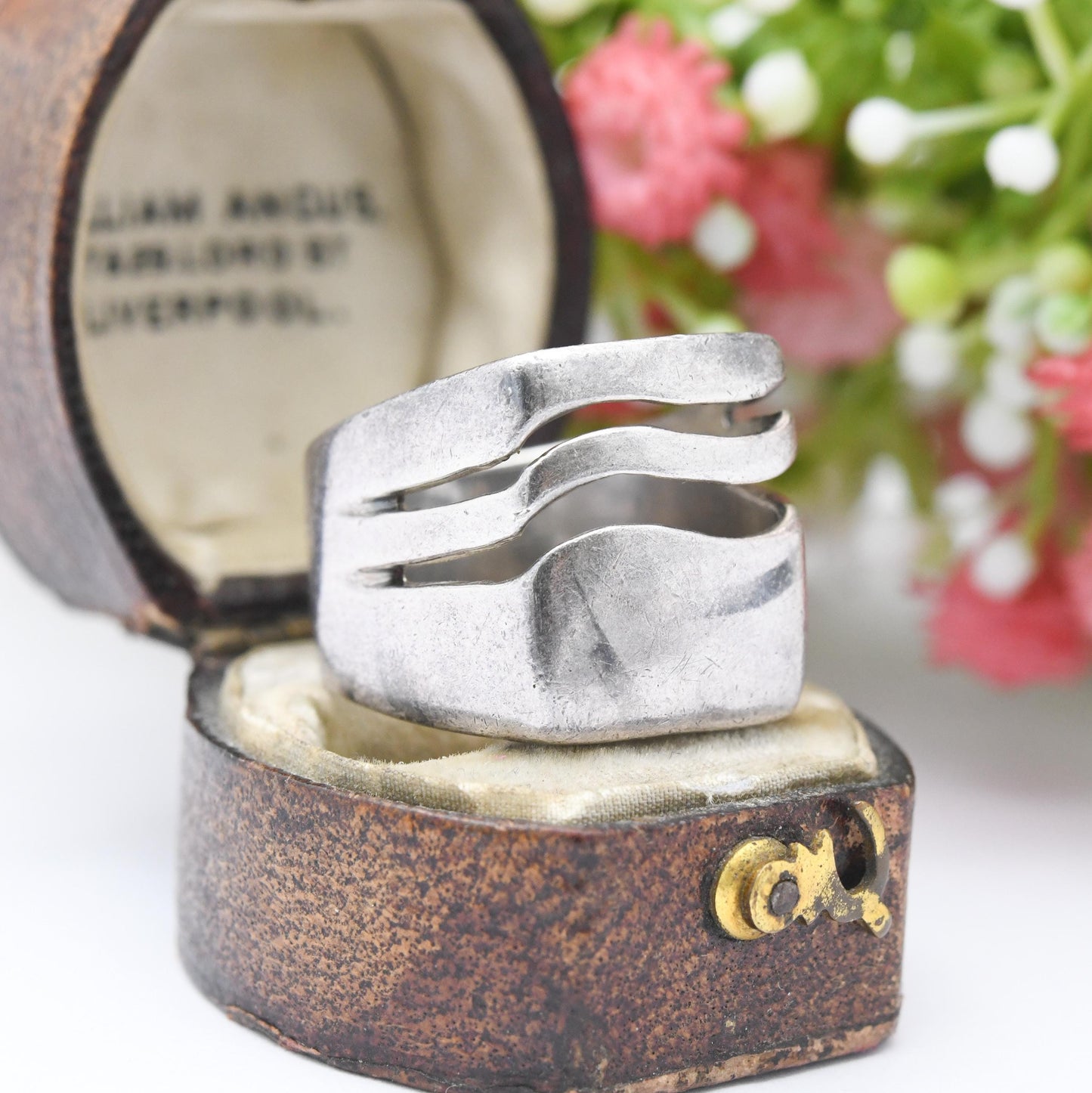 Vintage Sterling Silver Signet Ring - Chunky | Modernist Style | UK Size - N | US Size - 7