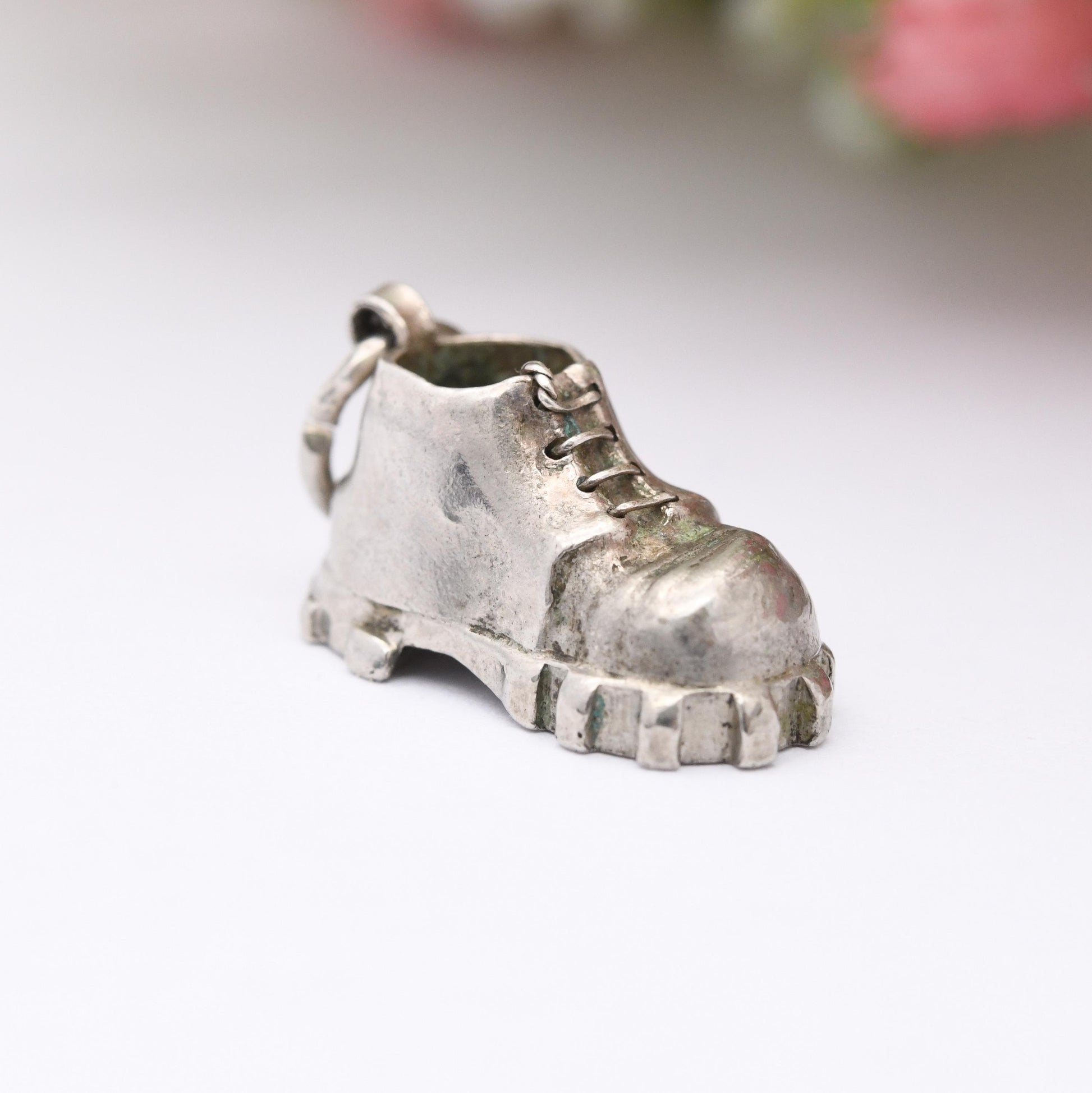 Vintage Sterling Silver Hiking Boot Charm Pendant - Walking Shoe | Boot | Gift for Charm Bracelet
