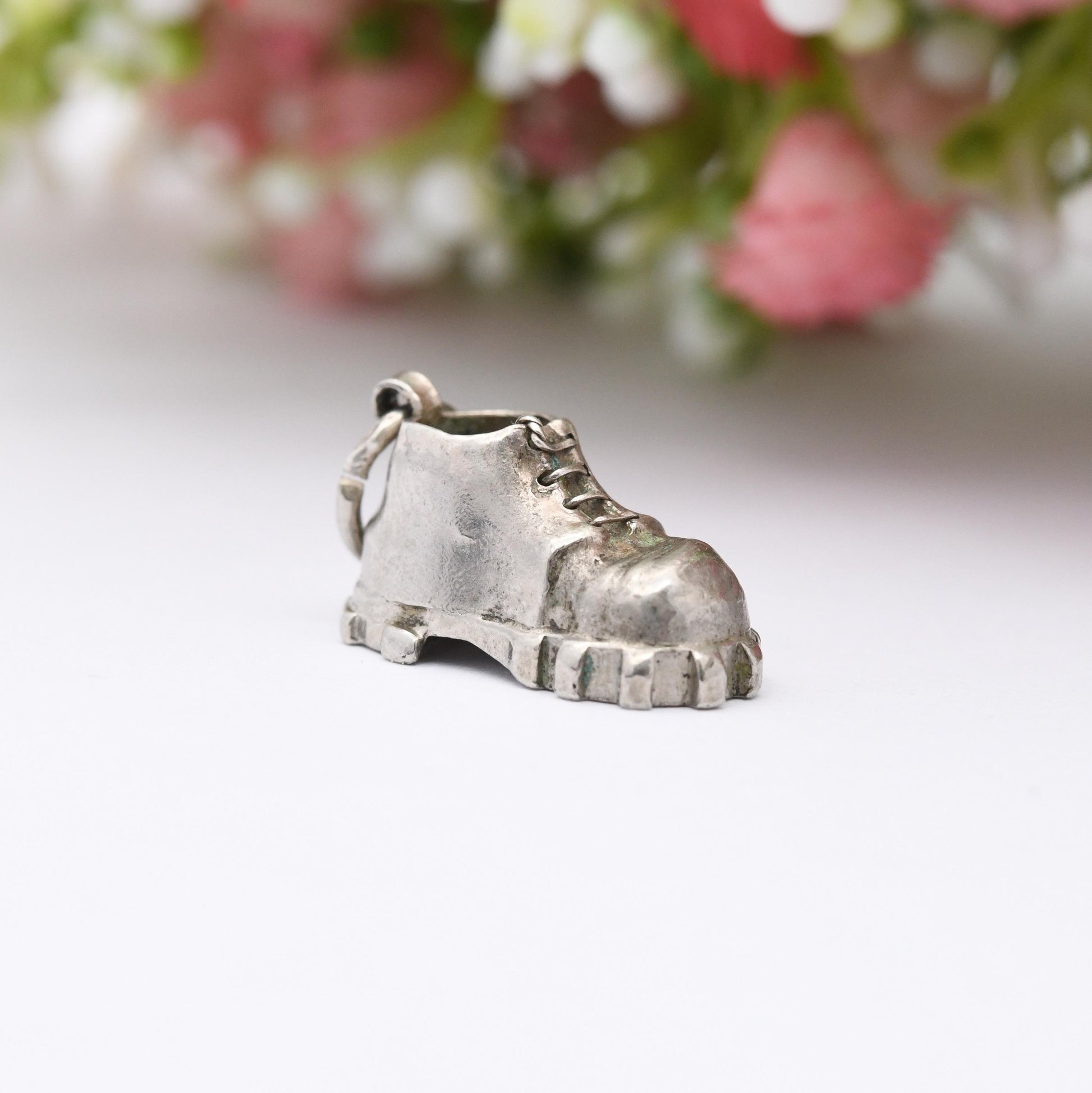Vintage Sterling Silver Hiking Boot Charm Pendant - Walking Shoe | Boot | Gift for Charm Bracelet
