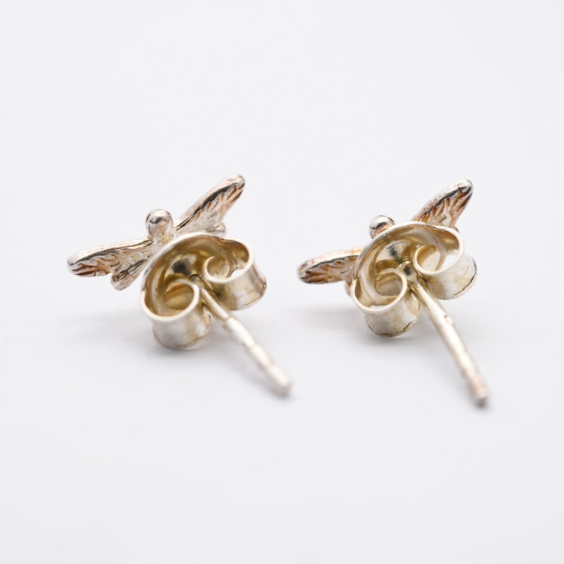 Sterling Silver Bumble Bee Stud Earrings - Bee | Insect Jewellery | Bee Earrings | Studs | Butterfly Clasp