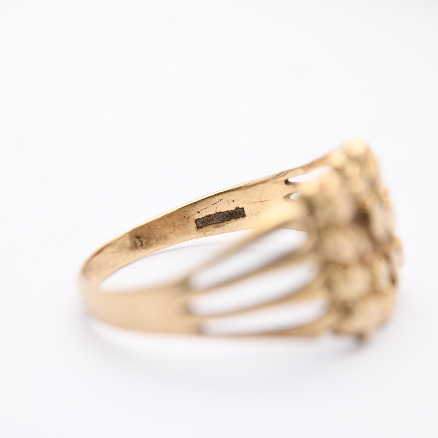 Vintage 9ct Gold Nugget Ring 1990 - Gift for Him | UK Size - W | US Size - 11 1/4