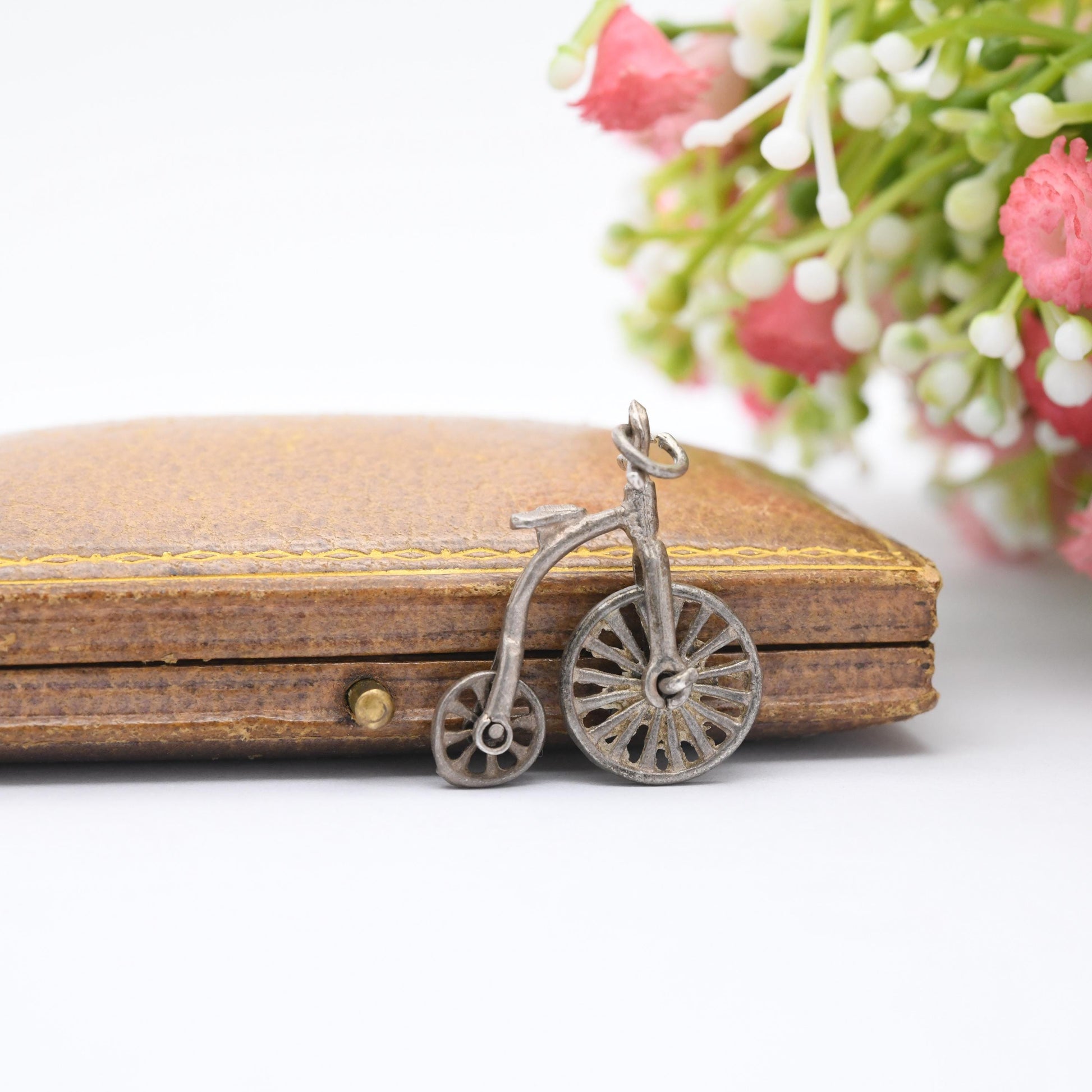 Vintage Sterling Silver Penny Farthing Bike Charm Pendant - Bike | Cycling | Wheel | Moving | Charm Bracelet