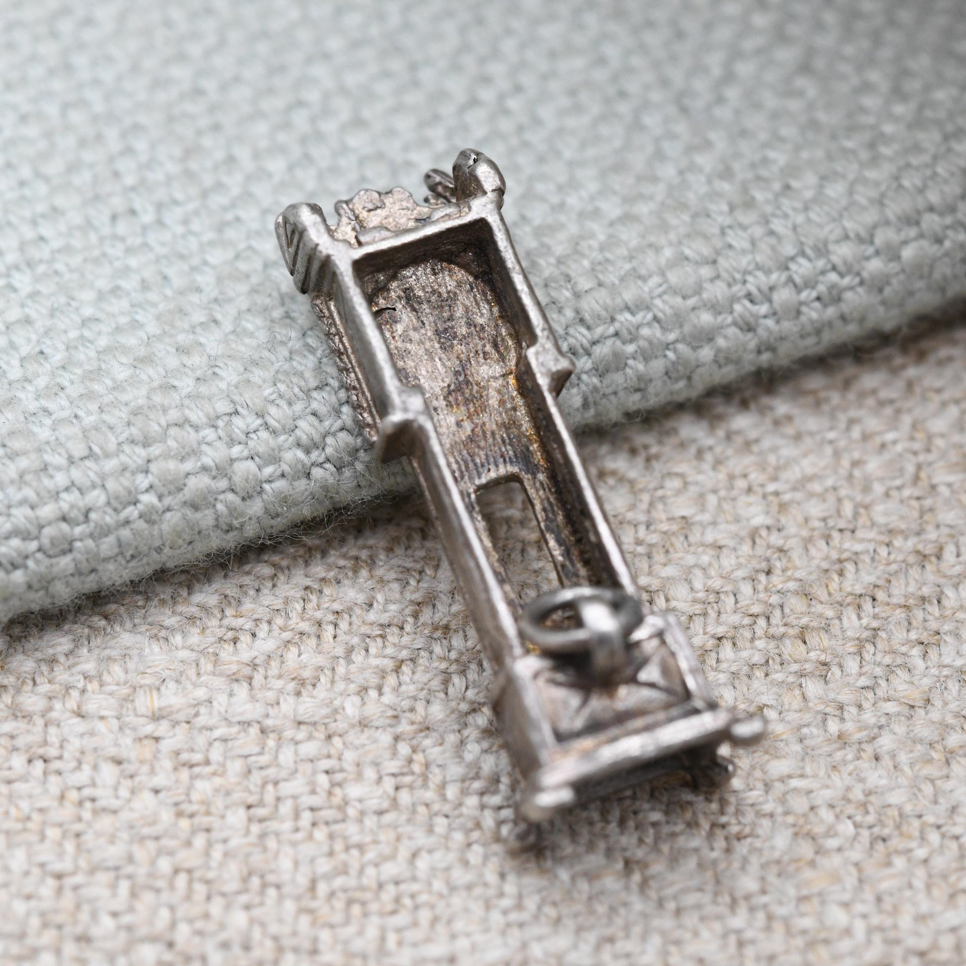 Vintage Sterling Silver Grandfather Clock Charm Pendant - Clock | Big Clock | Ornate Clock | Gift for Charm Bracelet