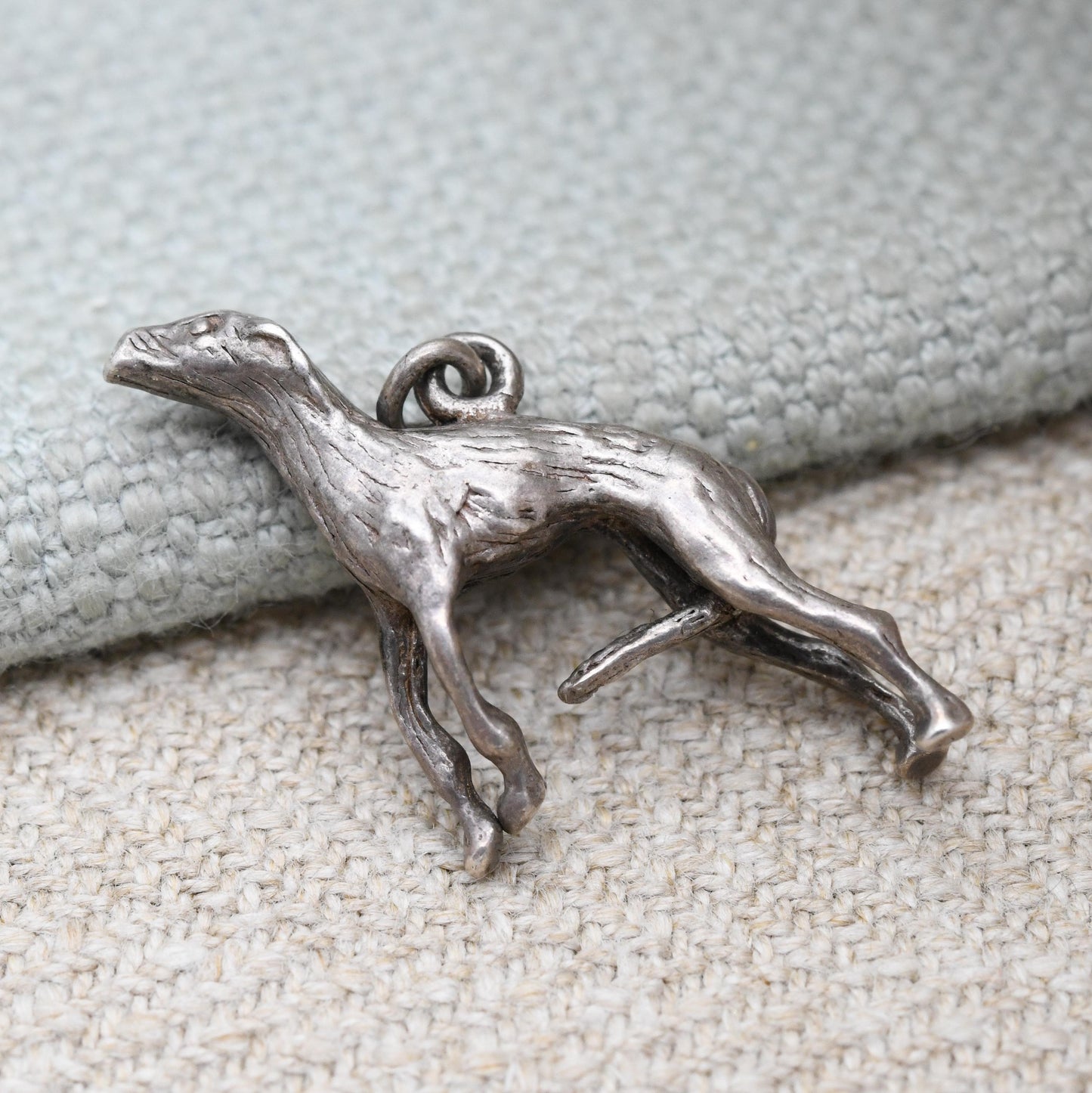 Vintage Sterling Silver Whippet Greyhound Charm Pendant - Dog Charm | Gift for Charm Bracelet