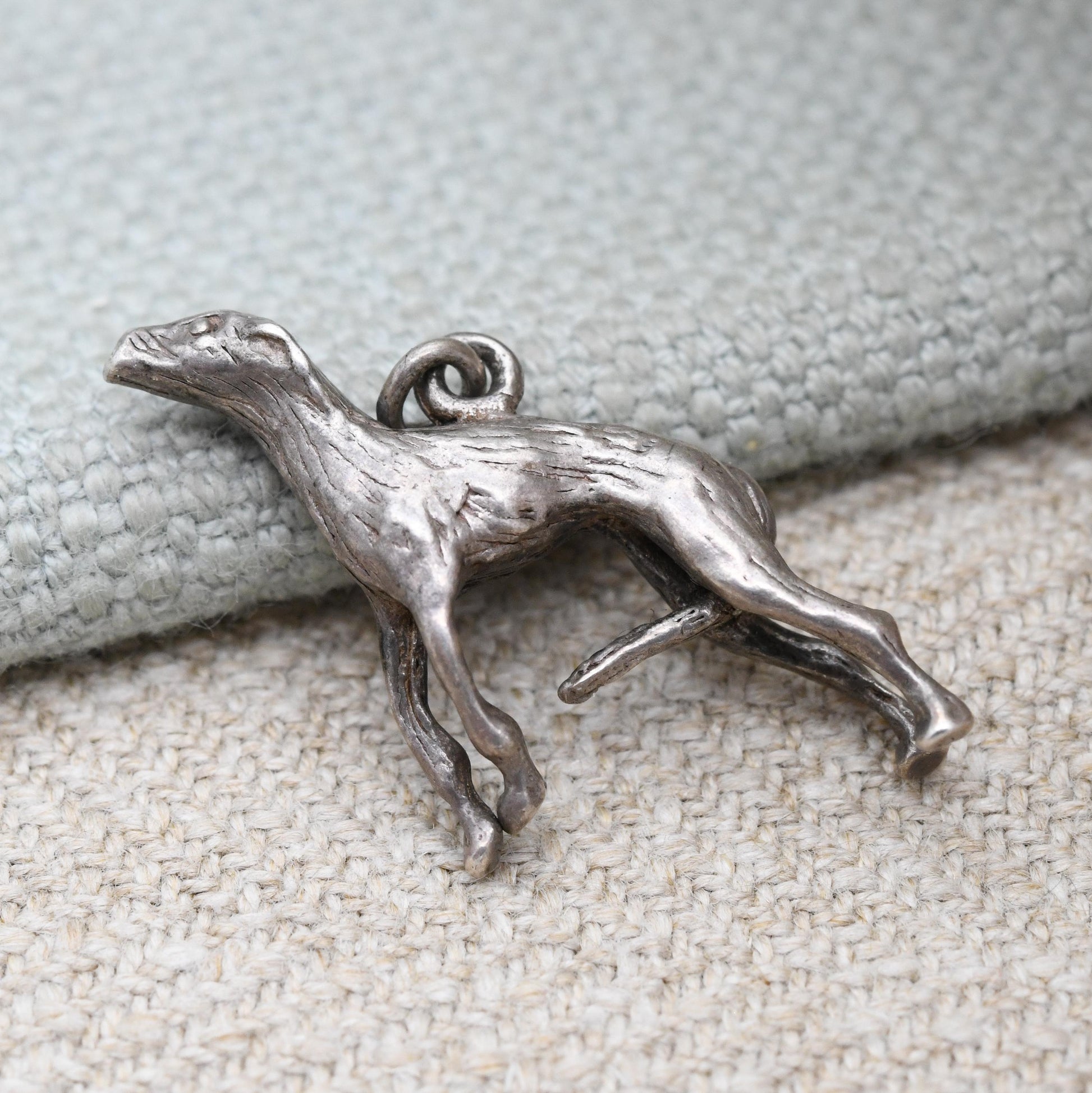 Vintage Sterling Silver Whippet Greyhound Charm Pendant - Dog Charm | Gift for Charm Bracelet