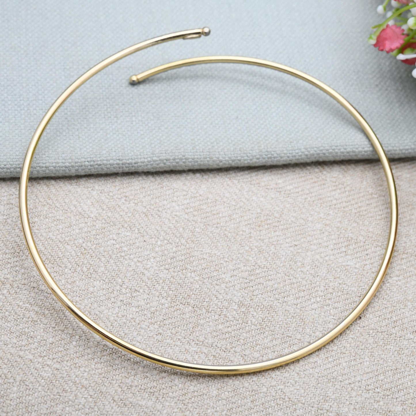 Vintage Grossé Rigid Torque Necklace 1972 German Designer Signed Jewellery - Gold Plated Open Necklace 11cm Diameter